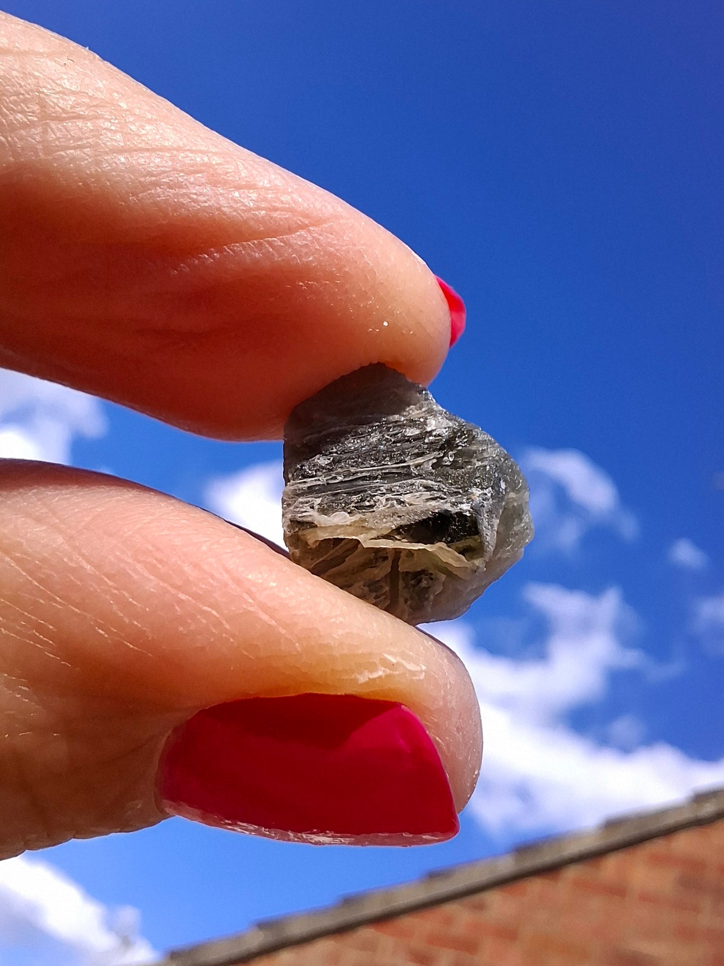 Moldavite Piece, SNOWFLAKE, FROSTED, BRUSNA, 1.05g, Tektite (Ref: 1490)