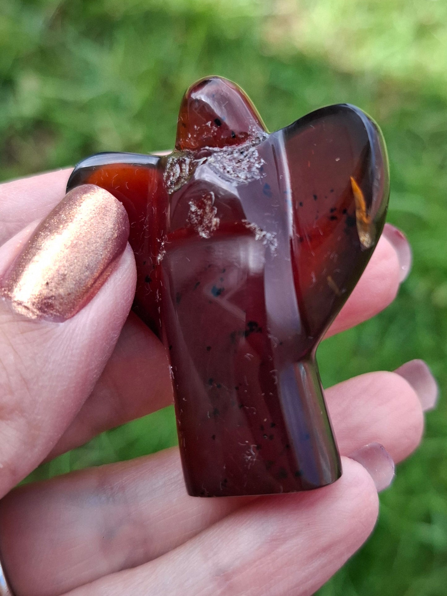 Red Amber Angel, 13.66g, Carving, Fossil (Ref: AA10)