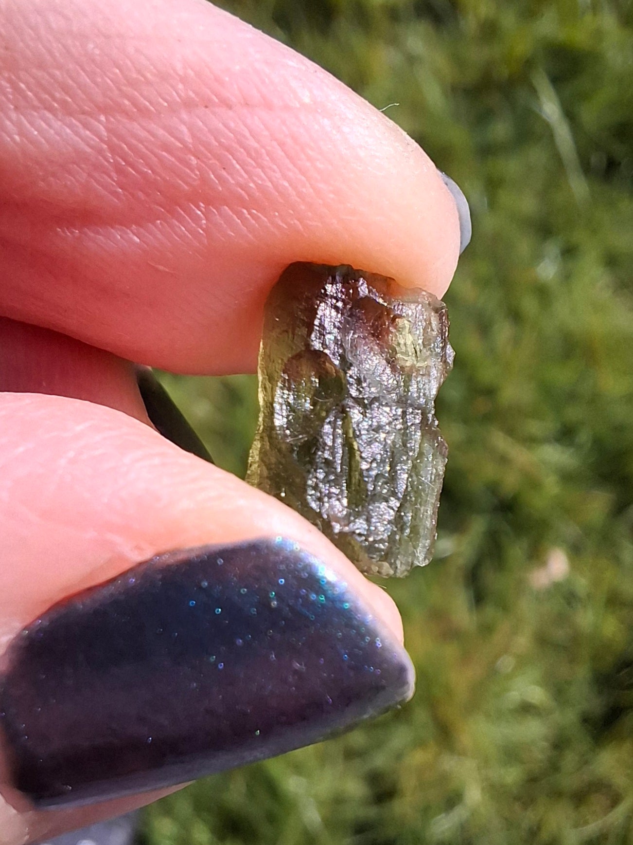 Moldavite small Piece, 0.42g, Tektite (Ref: 1386)