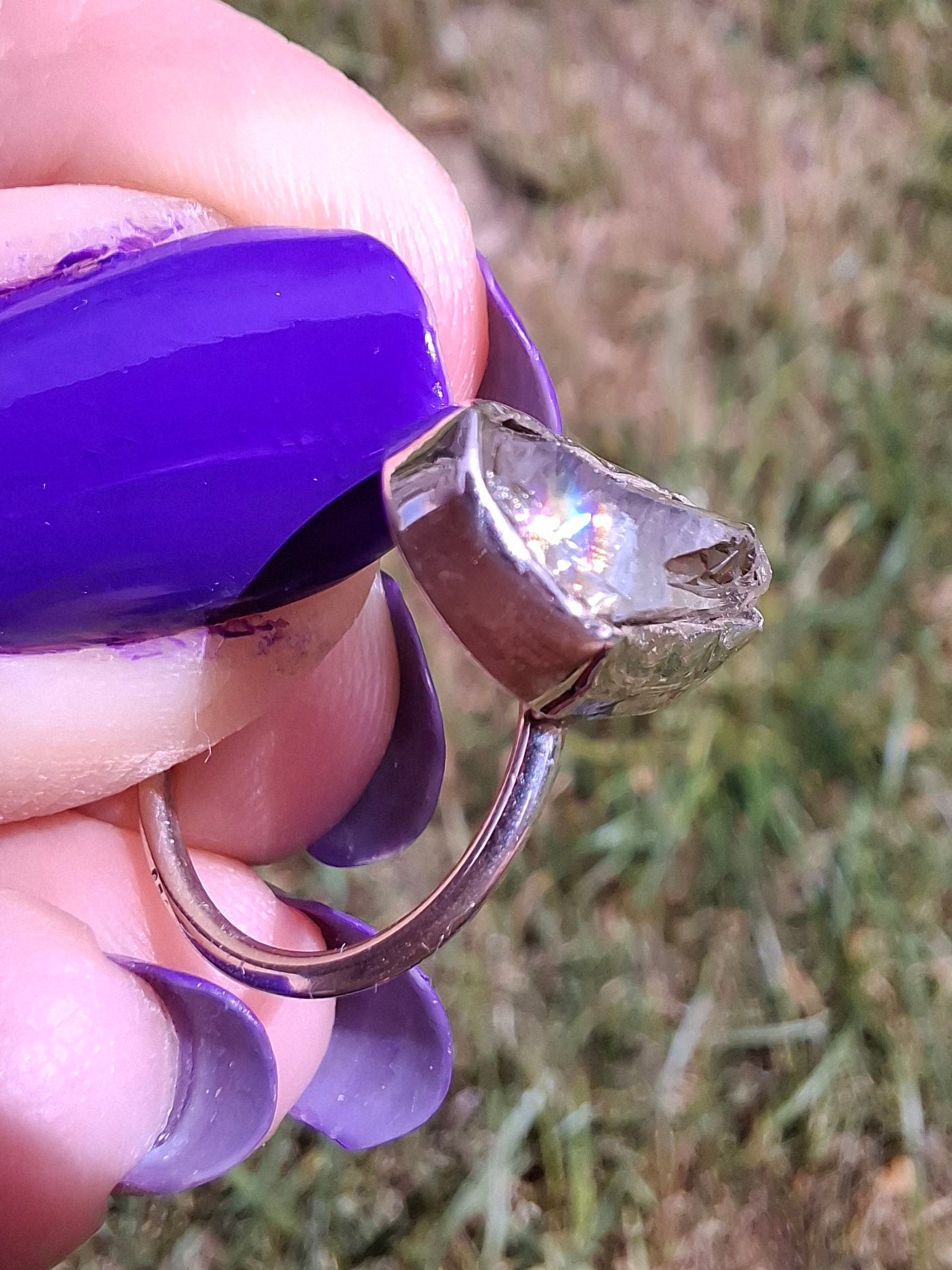 Libyan Desert Glass Ring, size K, 925 Silver, Tektite 🌈 (Ref: LR12)