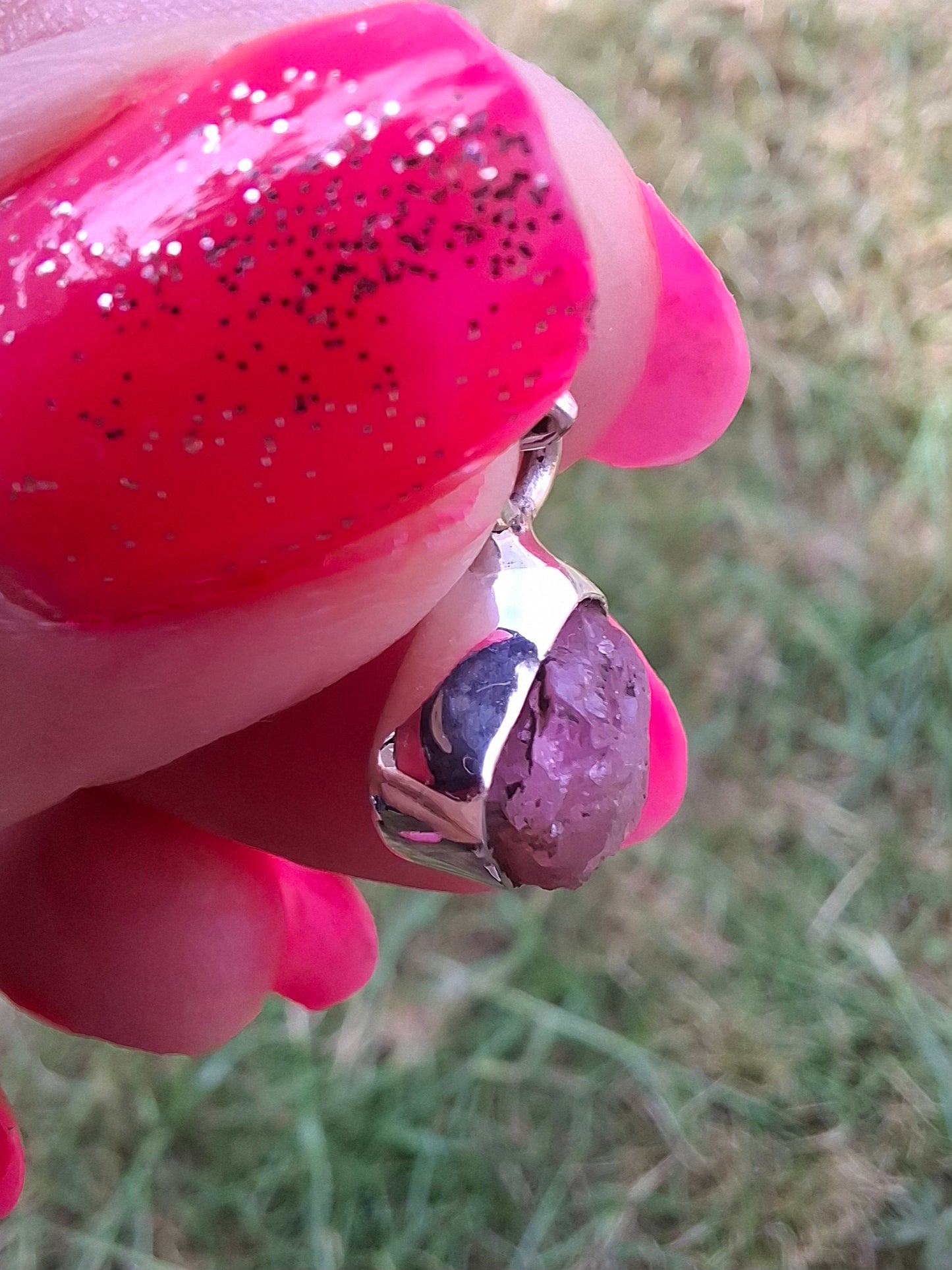 Pink Tourmaline Pendant, 925 Silver, Crystal (Ref: PT89)