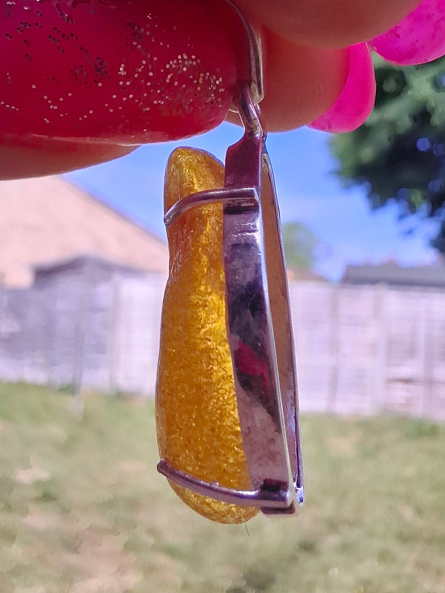 Baltic Amber Pendant, 925 Silver, Fossil (Ref: AP9)