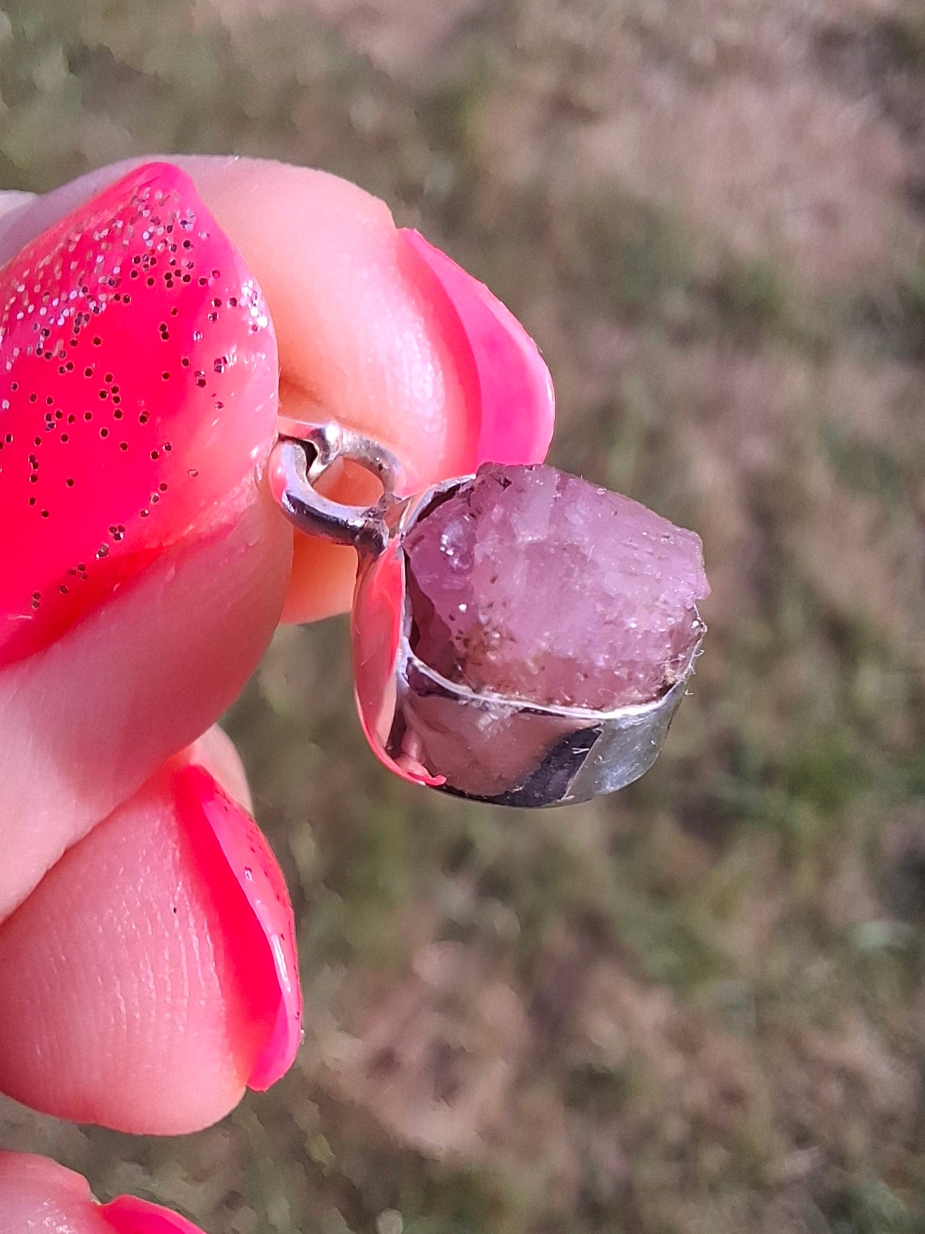 Pink Tourmaline Pendant, 925 Silver, Crystal (Ref: PT89)