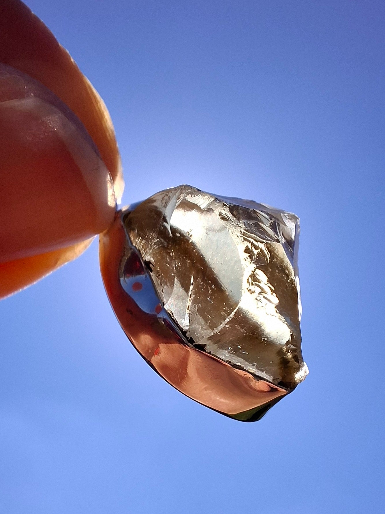 Libyan Desert Glass Pendant, 925 Silver, Tektite (Ref: LP112)