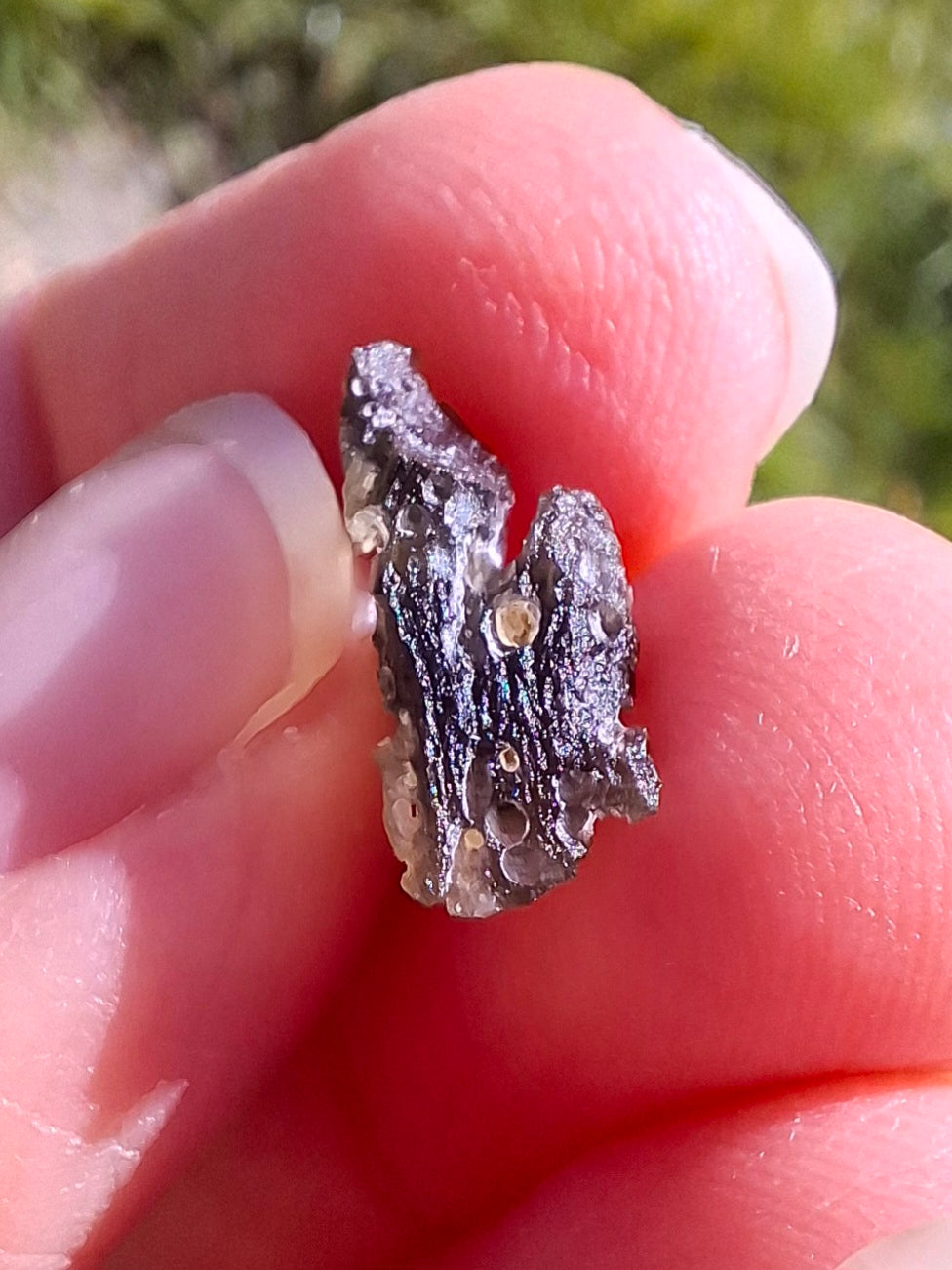 DRILLED, Moldavite Piece, 0.80g, Tektite (Ref: D24)