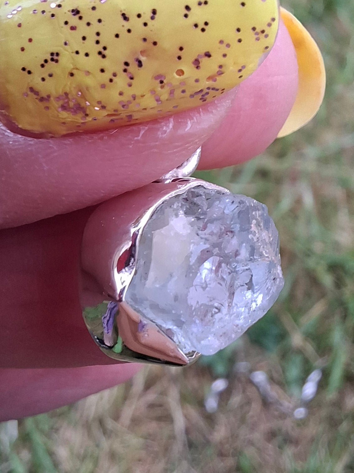 Aquamarine Pendant, 925 Silver, Crystal (Ref: AQ18)