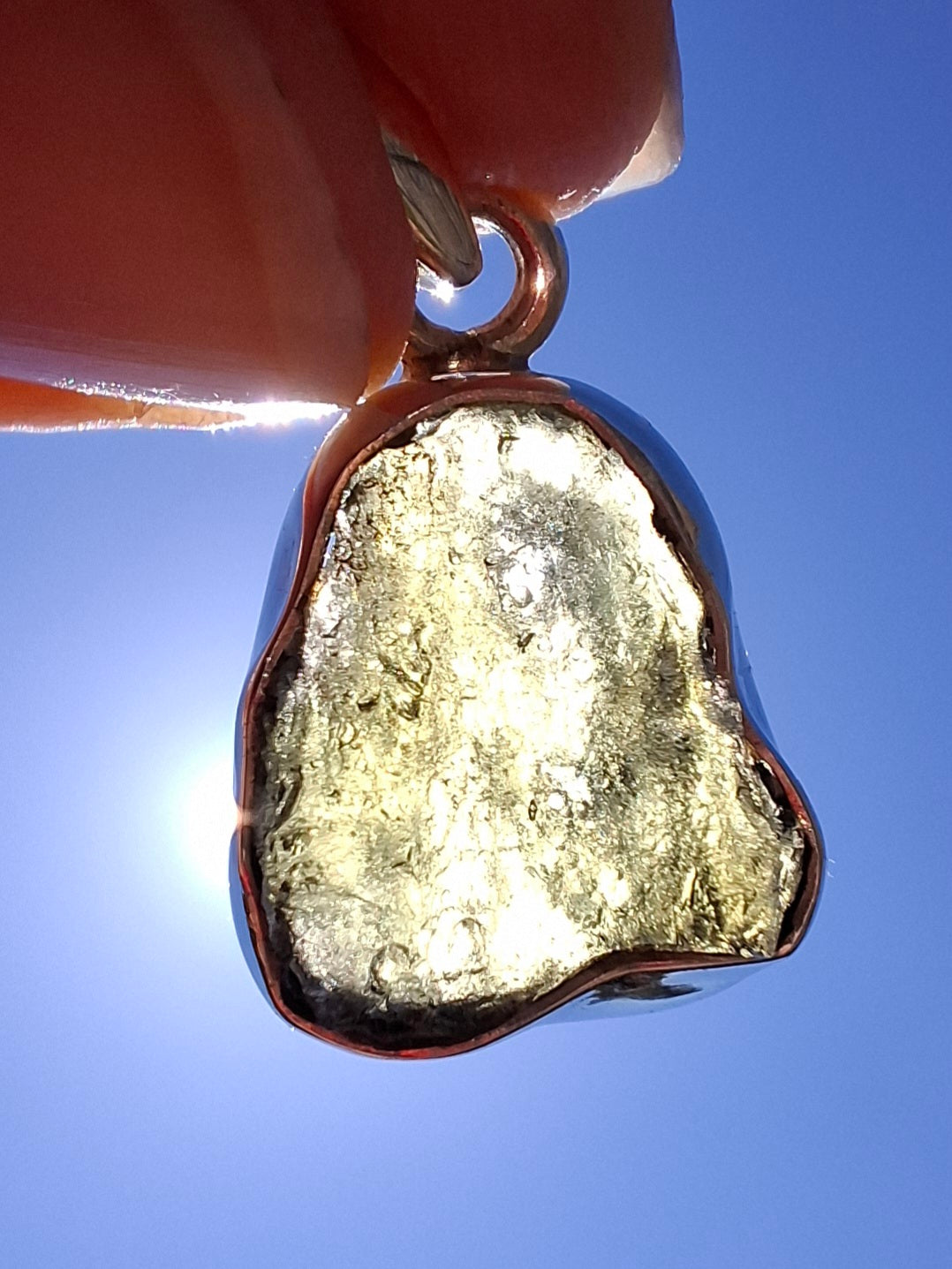 Moldavite Pendant, 925 Silver, Tektite (Ref: P440)