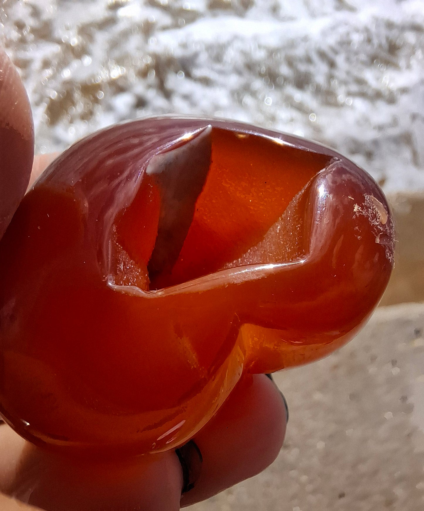 Druzy Carnelian Heart, Crystal (Ref: DCH1)