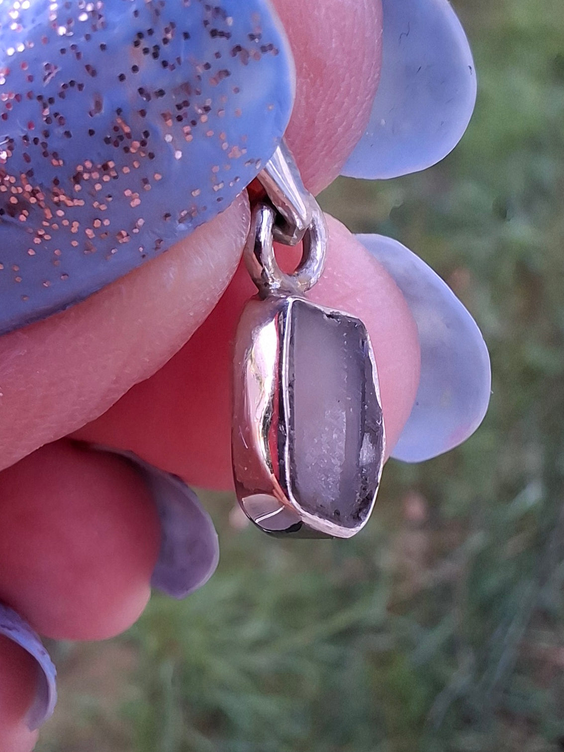 Moldavite Pendant, 925 Silver, Tektite (Ref: P80)