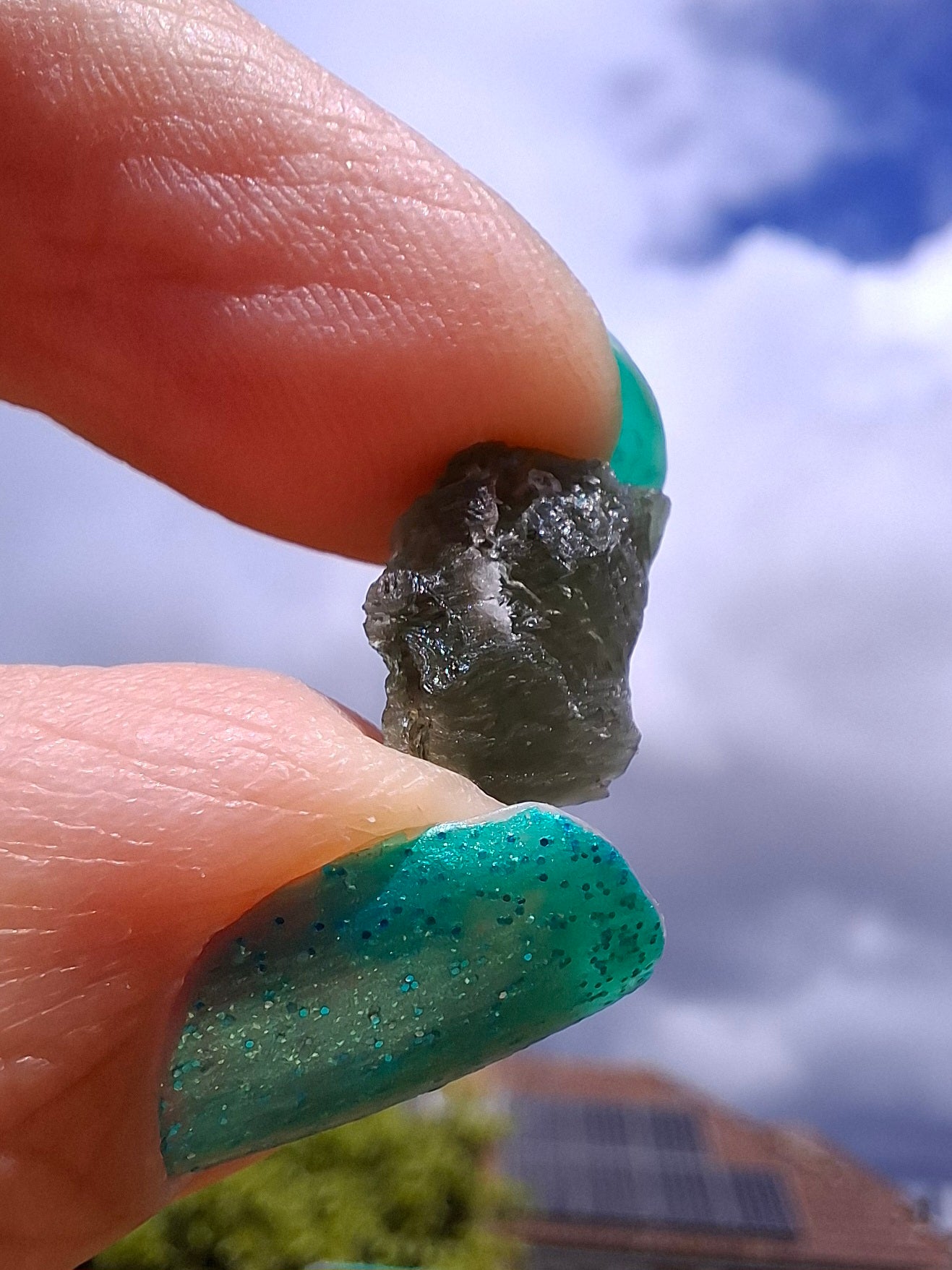 Moldavite Piece, 0.92g, Tektite (Ref: 1418)