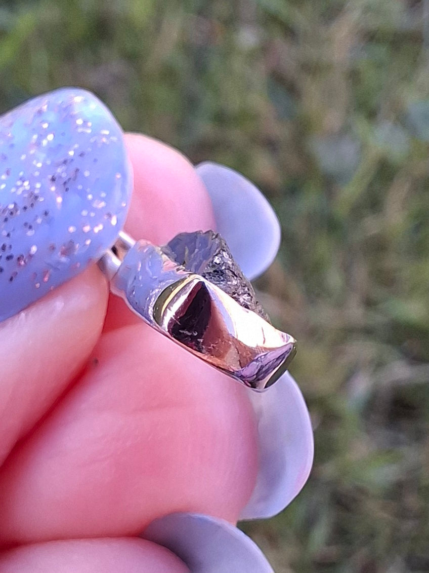 Moldavite Piece, 925 Silver, Tektite (Ref: P90)