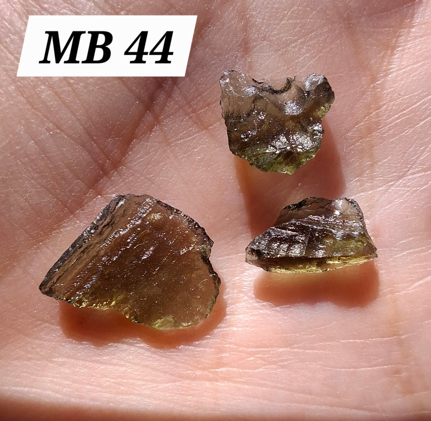 Moldavite chip Bundle, 1g, 3 pcs, Tektite (MB44)