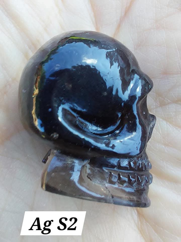 Agni Manitite SKULL Carving, Crystal (Ref: Ag S2)