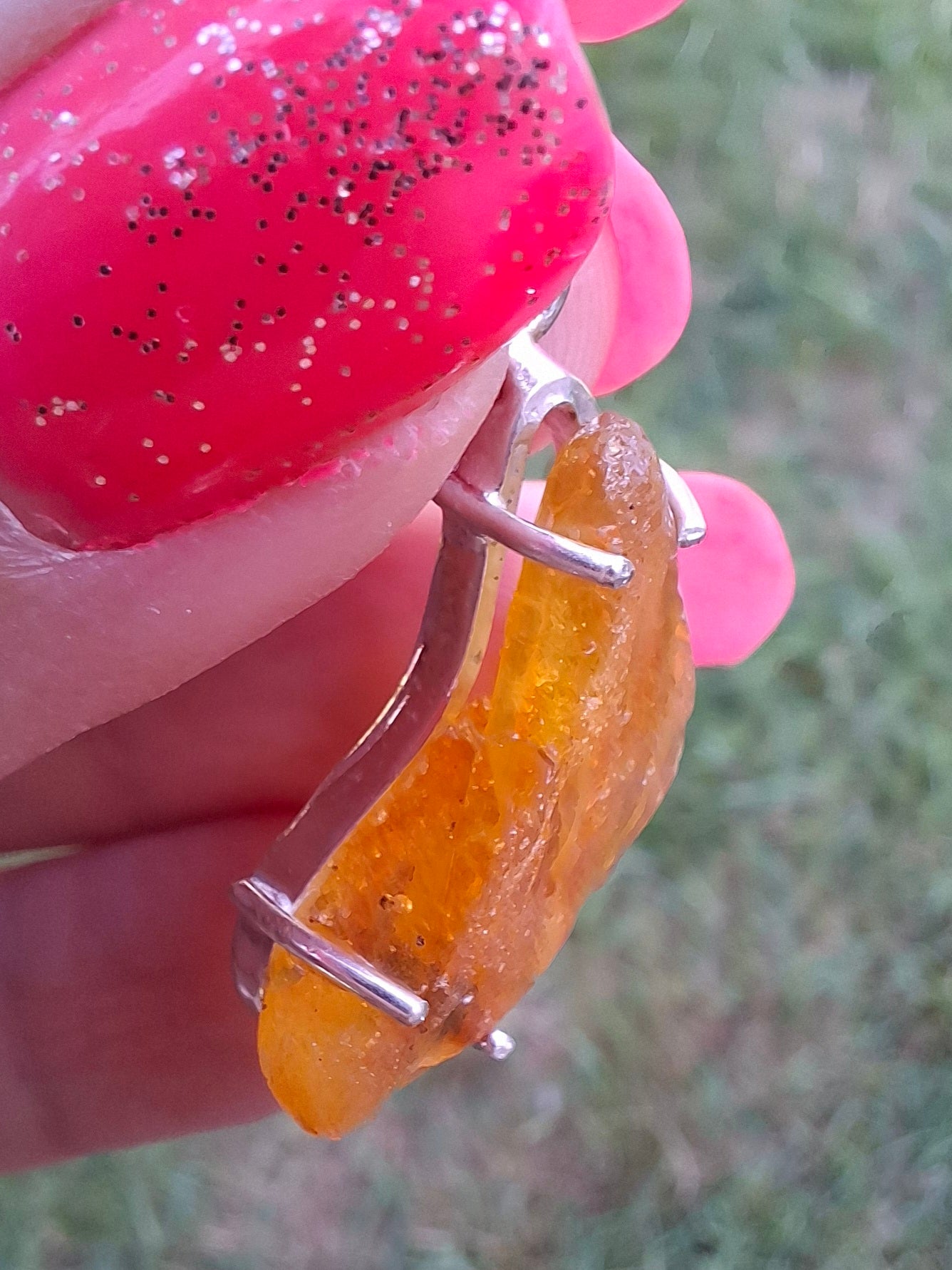 Baltic Amber Pendant, 925 Silver, Fossil (Ref: Ap1)