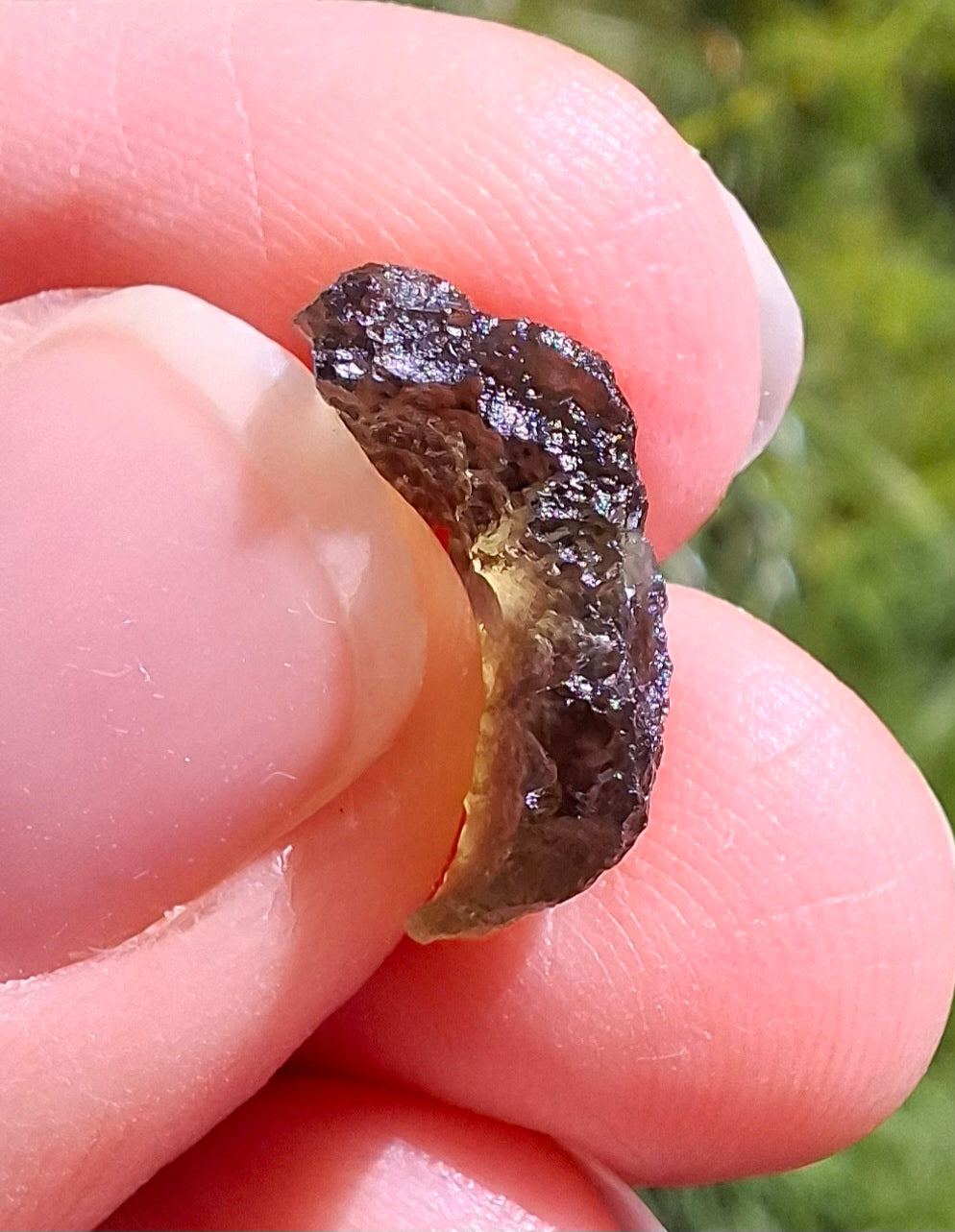 DRILLED, Moldavite Piece, 0.77g, Tektite (Ref: D29)