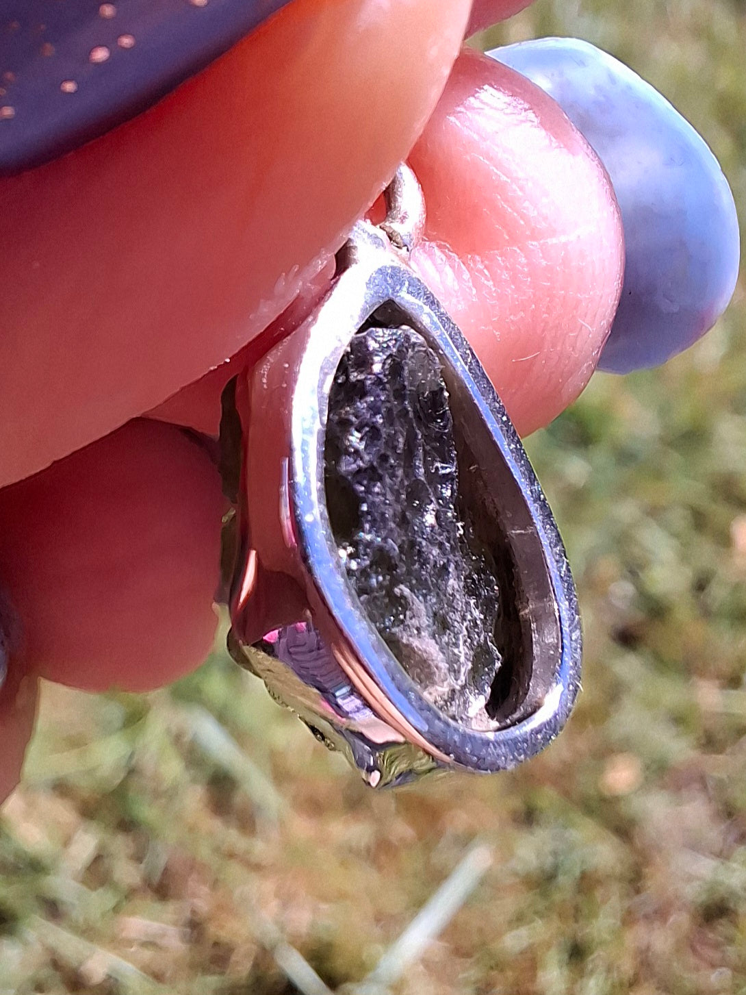 Moldavite Pendant, 925 Silver, Tektite (Ref: P71)