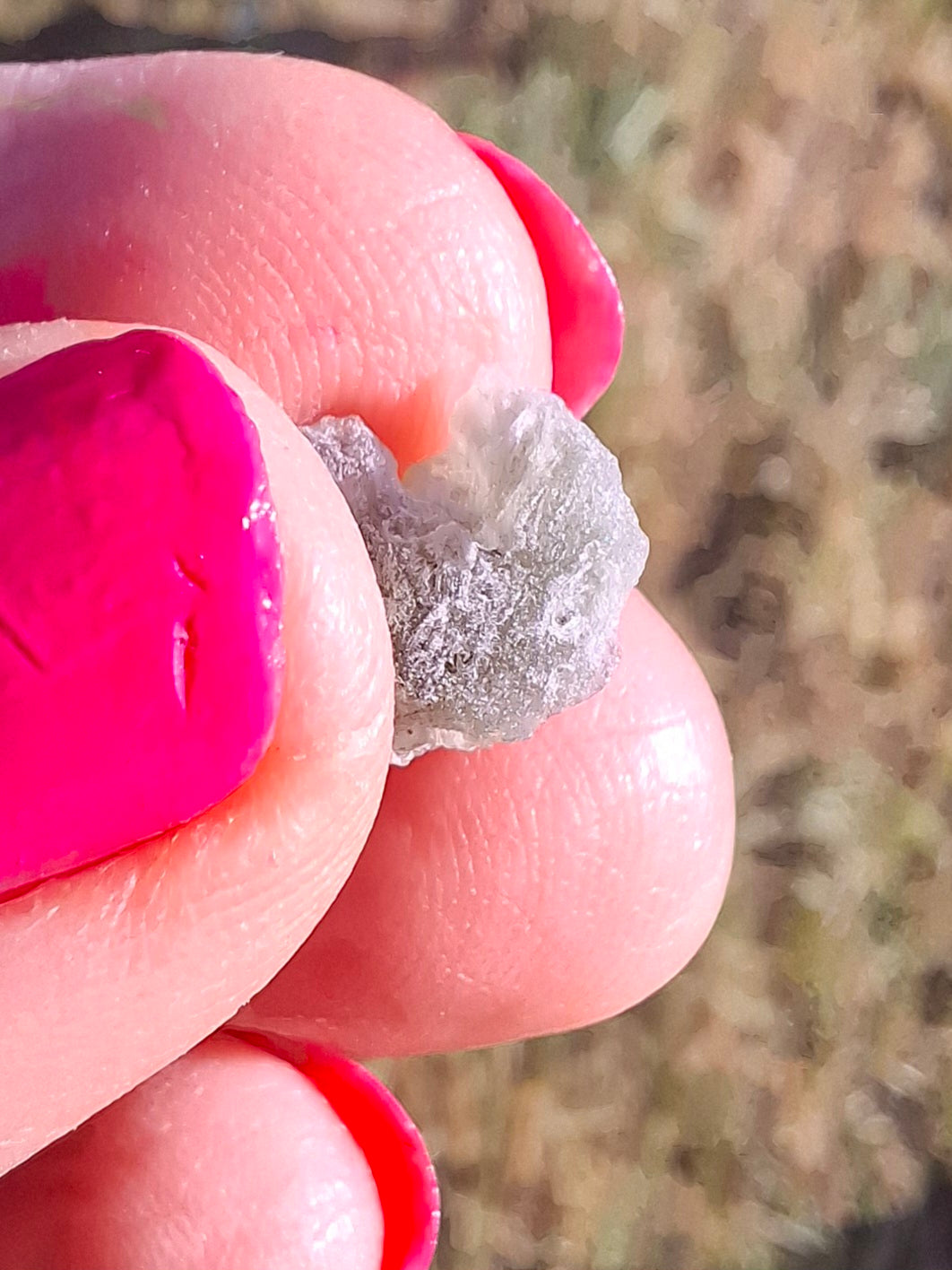 Moldavite Piece, SNOWFLAKE, FROSTED, BRUSNA, 0.64g, Tektite (Ref: 1502)