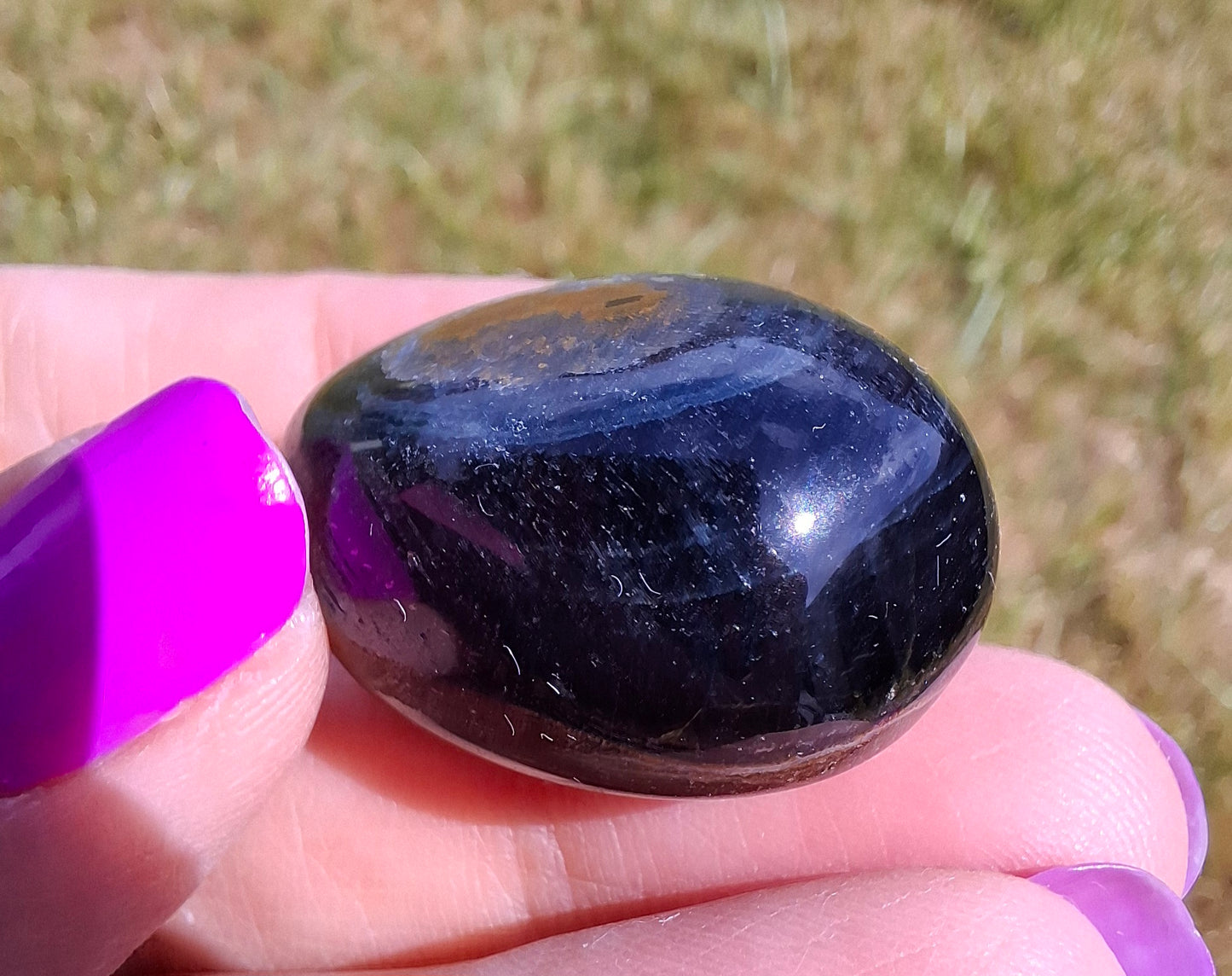 Blue Tigers Eye, Tumble Stone, Crystal (Ref: T21)