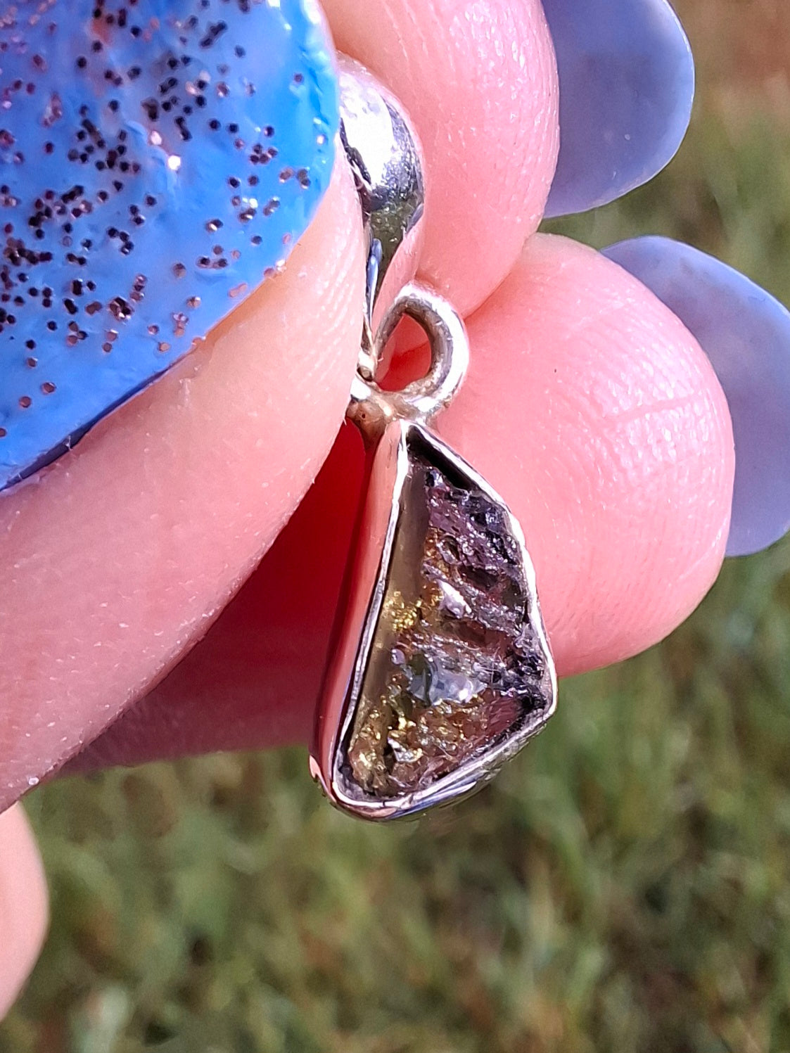 Moldavite Pendant, 925 Silver, Tektite (Ref: P33)