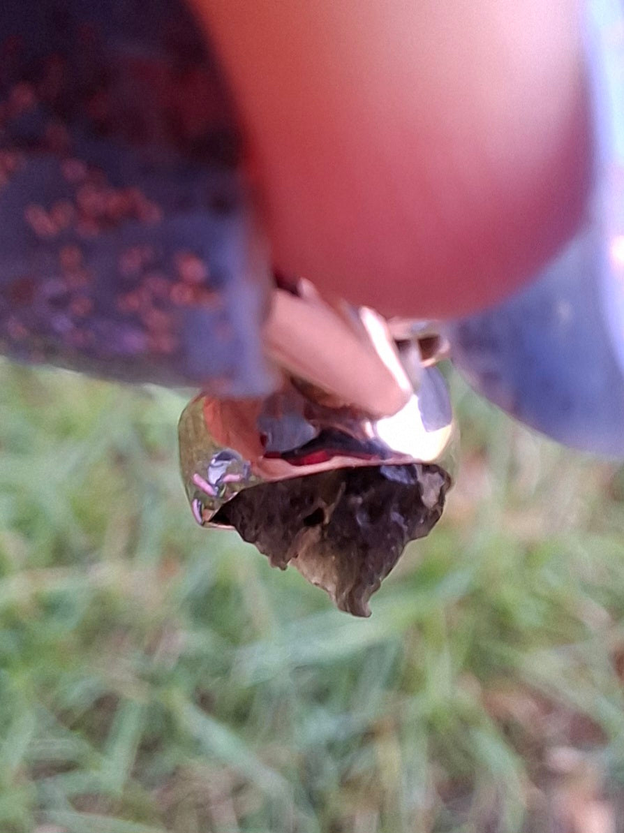 Moldavite Pendant, 925 Silver, Tektite (Ref: P50)