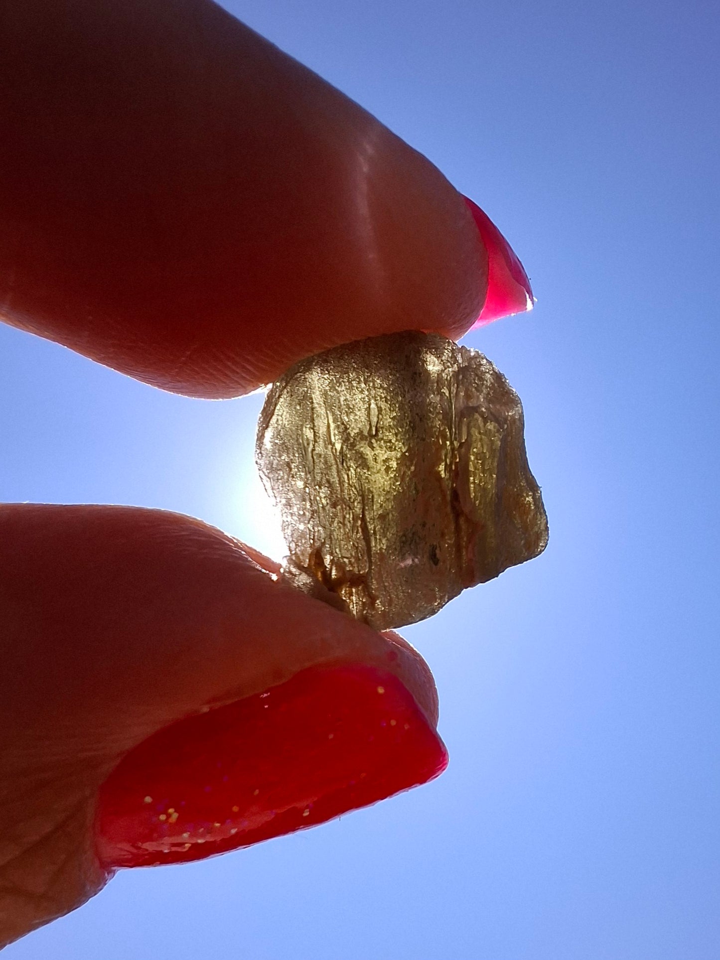 Moldavite Piece, SNOWFLAKE, FROSTED, BRUSNA, 1.05g, Tektite (Ref: 1501)