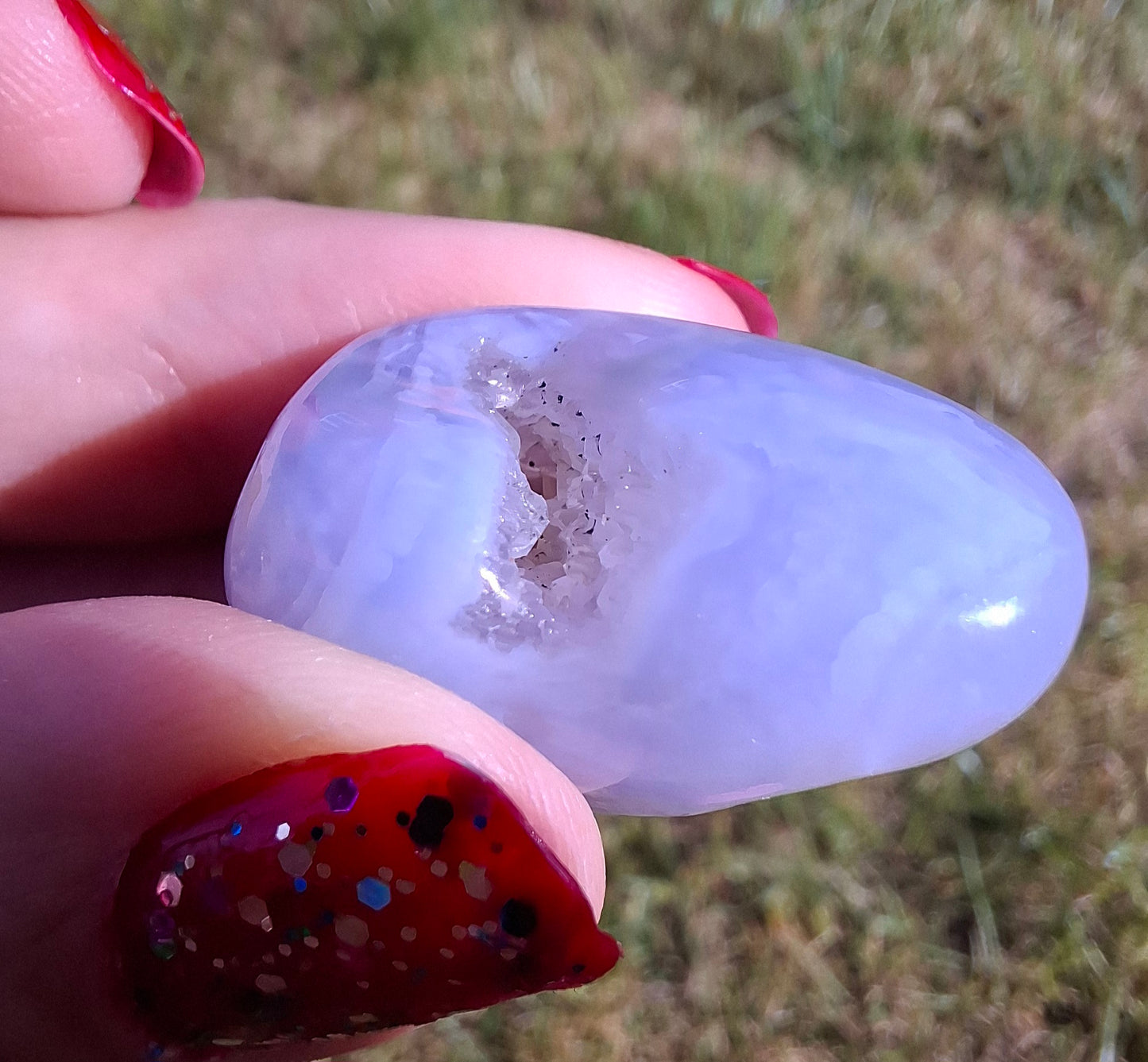 Blue Lace Agate, Tumble Stone, Crystal (Ref: T143)