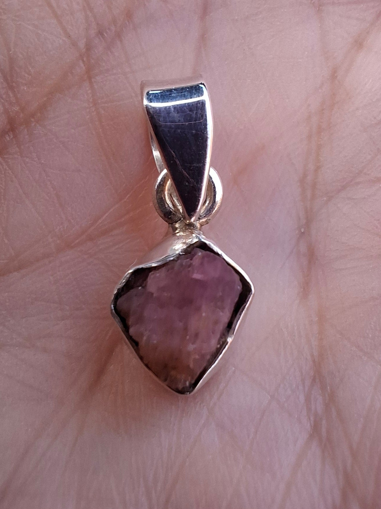 Pink Tourmaline Pendant, 925 Silver, Crystal (Ref: PT79)
