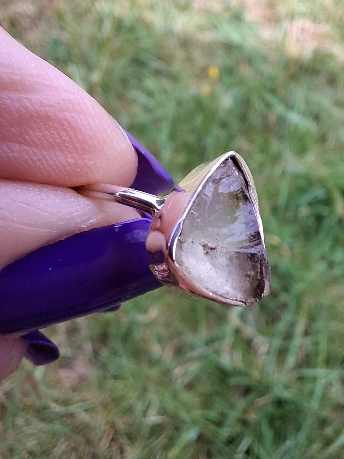 Libyan Desert Glass Ring, size large G, 925 Silver, Tektite (Ref: LR3)