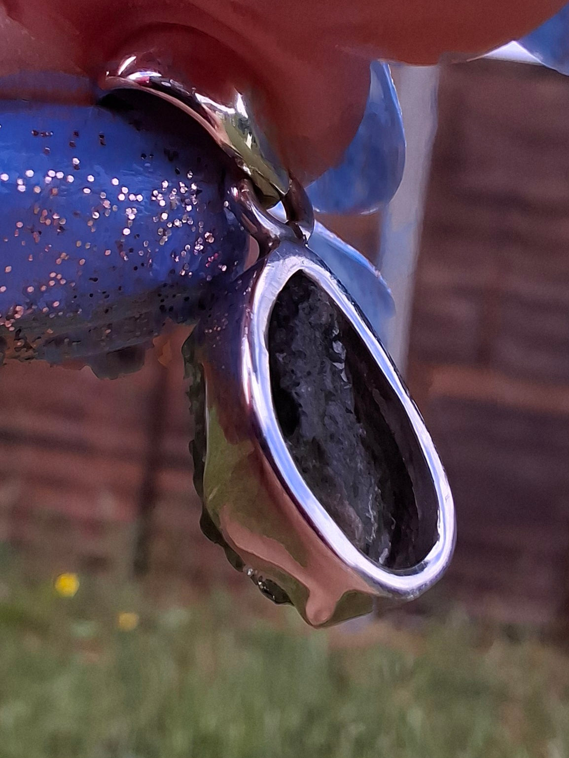 Moldavite Pendant, 925 Silver, Tektite (Ref: P71)