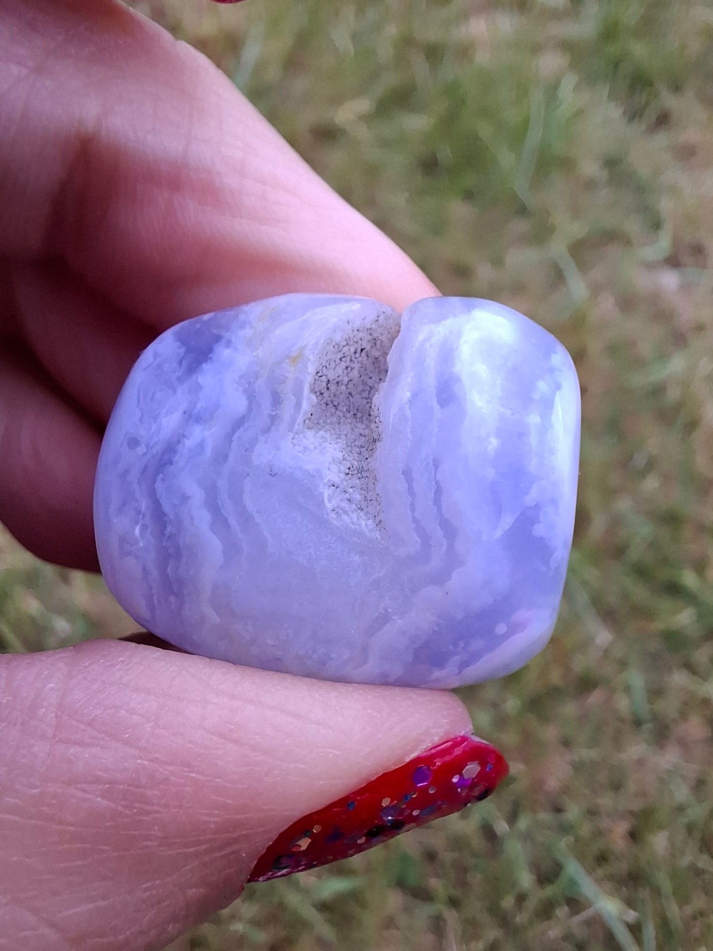 Blue Lace Agate, Tumble Stone, Crystal (Ref: T141)