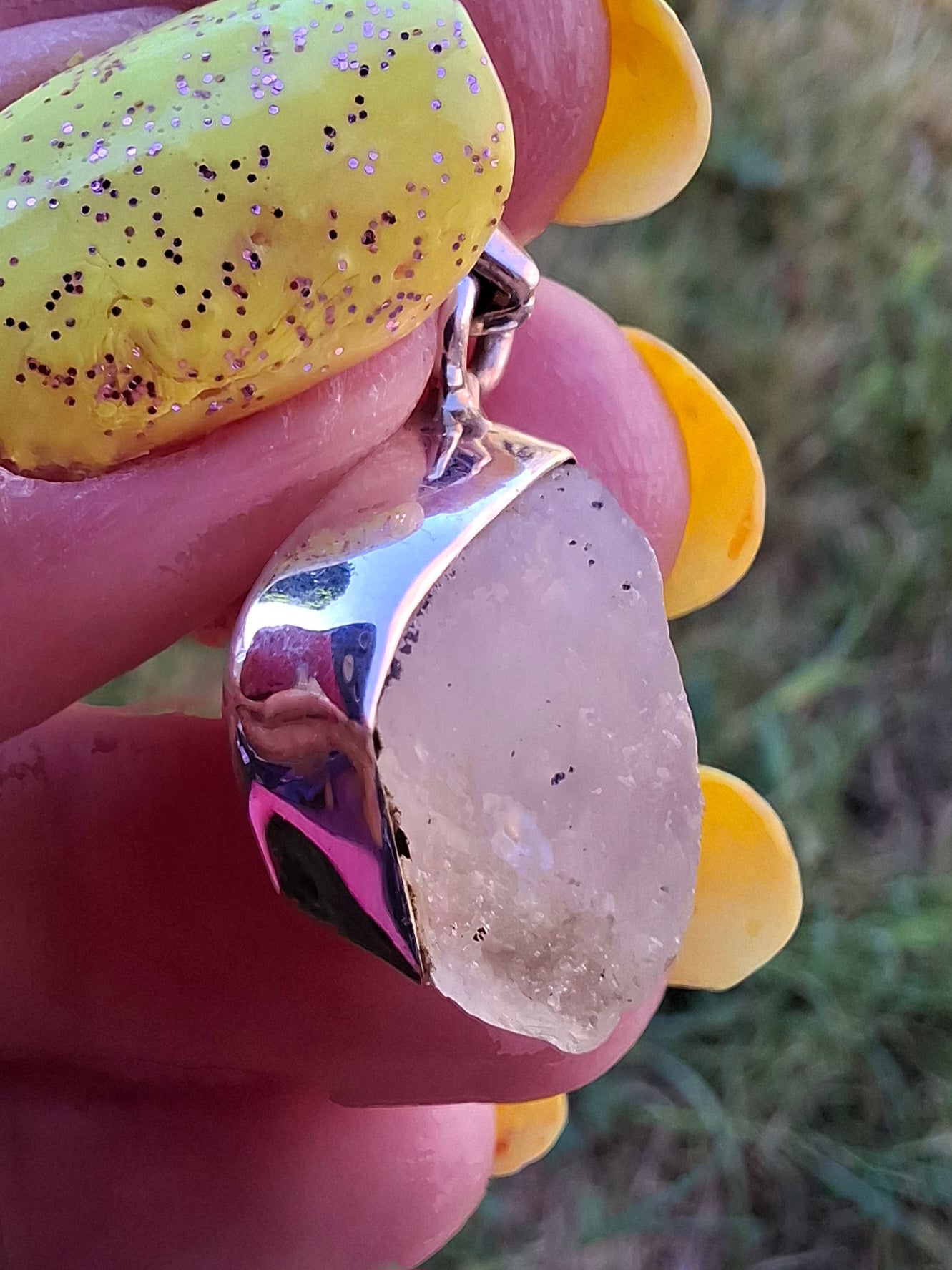 Libyan Desert Glass Pendant, 925 Silver, Tektite (Ref: LP104)