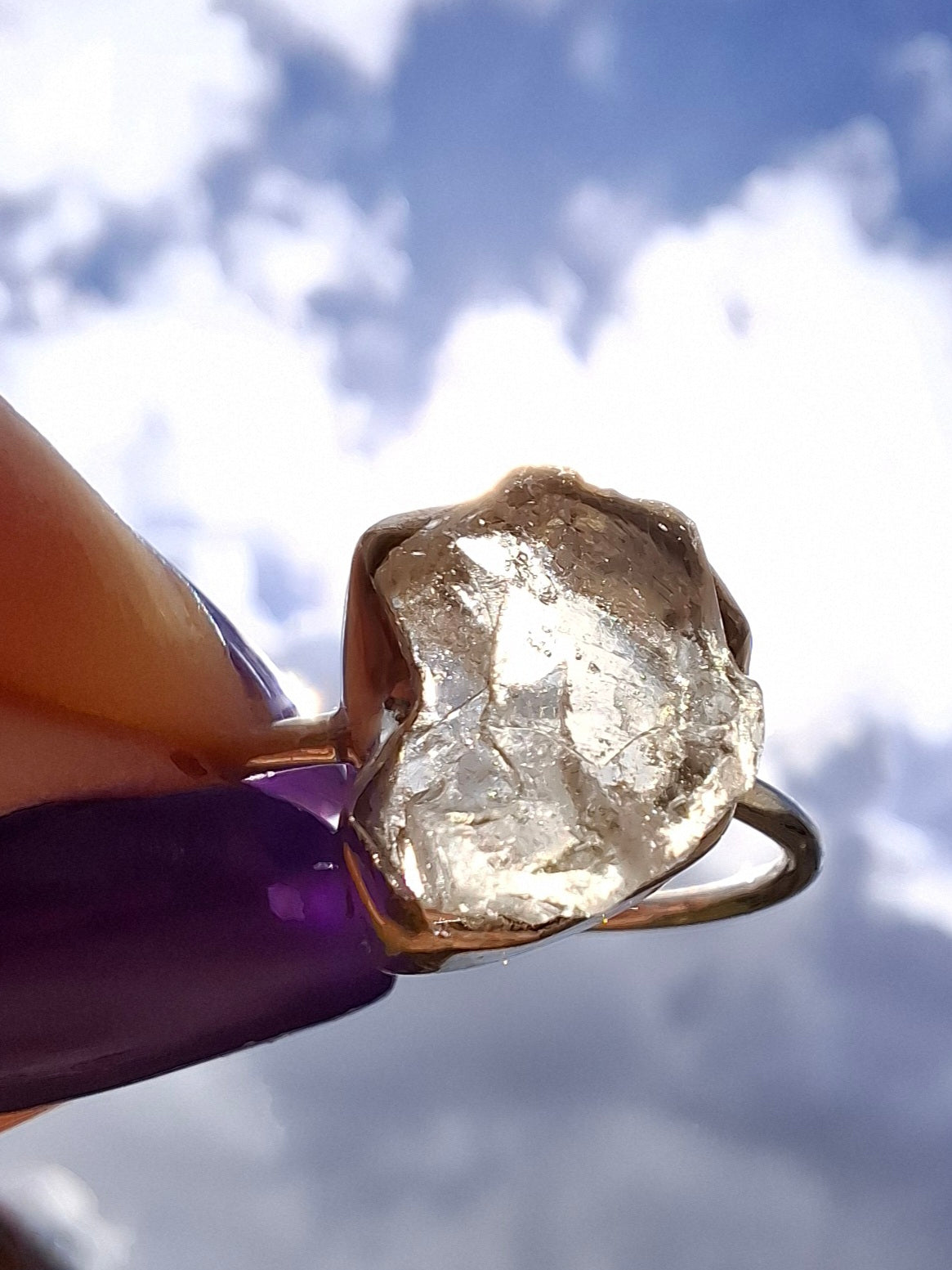 Libyan Desert Glass Ring, size large R/small S, 925 Silver, Tektite (Ref: LR43)
