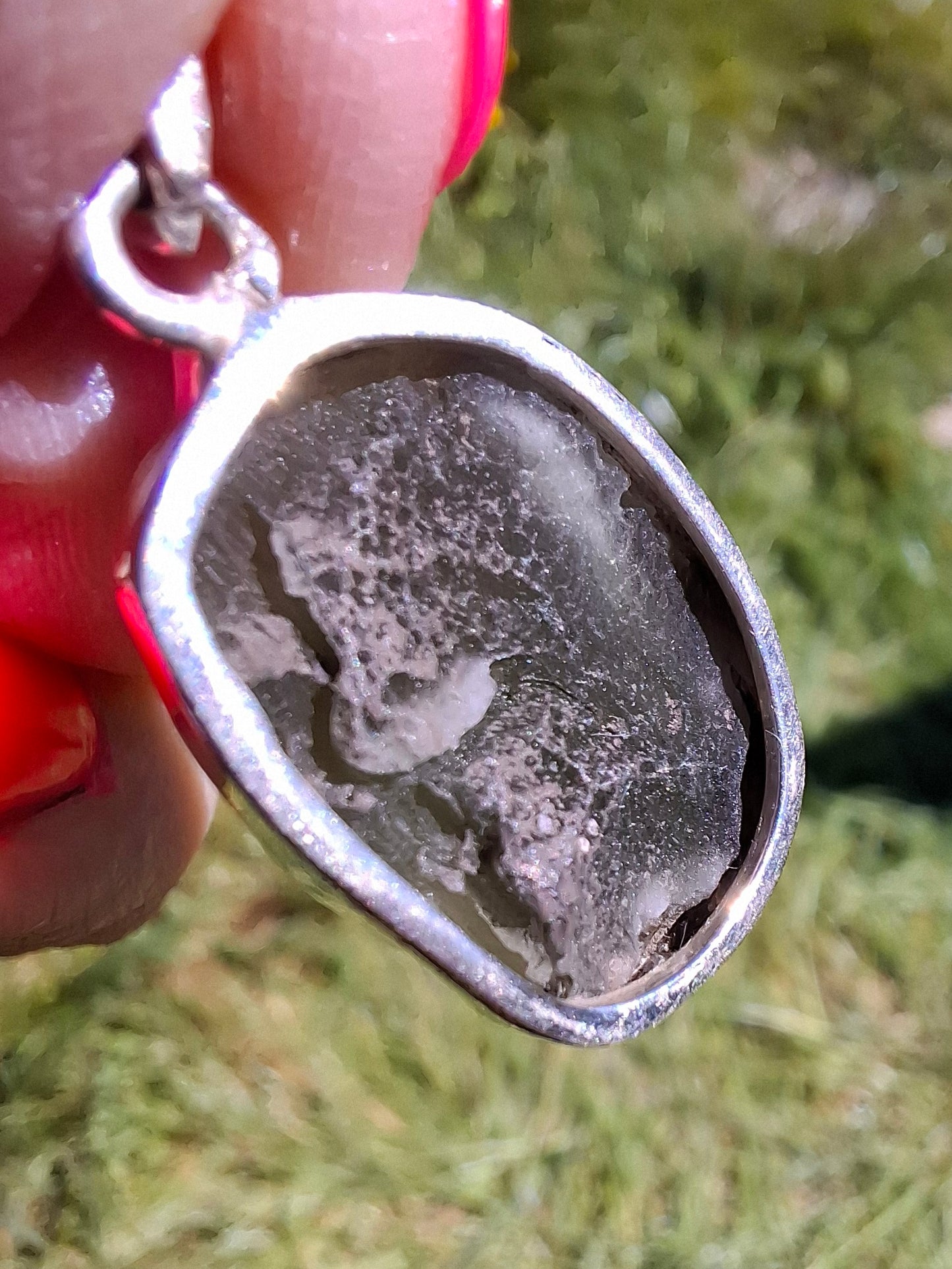 Moldavite Pendant, 925 Silver, Tektite (Ref: P433)