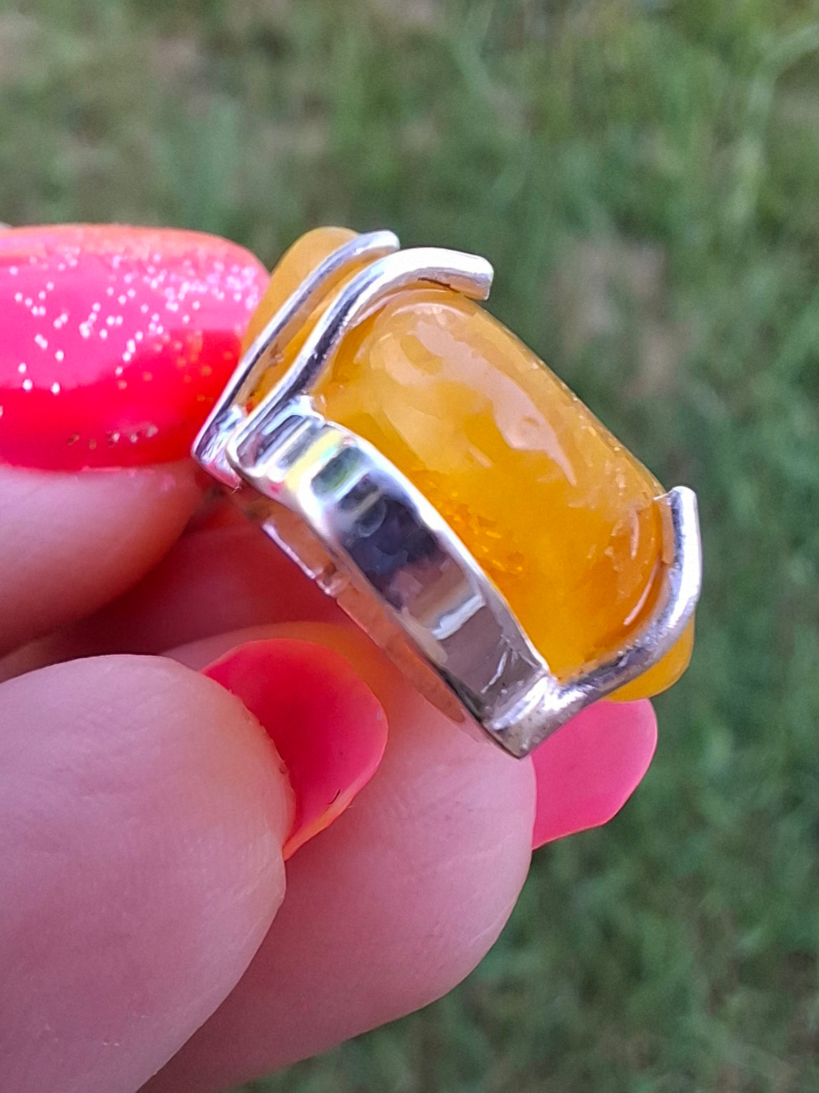 Baltic Amber Pendant, 925 Silver, Fossil (Ref: AP7)