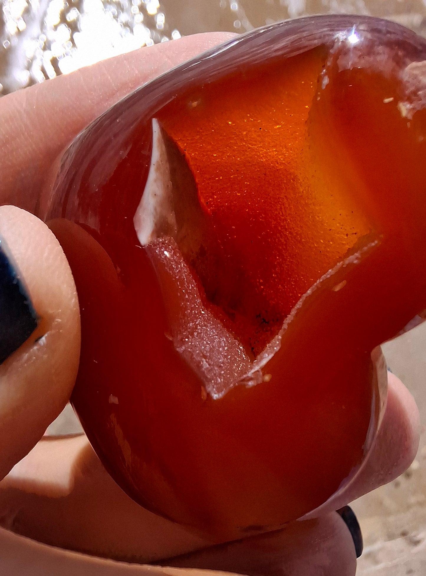 Druzy Carnelian Heart, Crystal (Ref: DCH1)