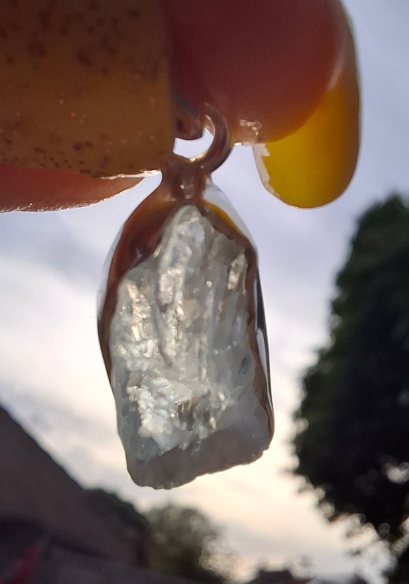 Aquamarine Pendant, 925 Silver, Crystal 🌈 (Ref: AQ4)