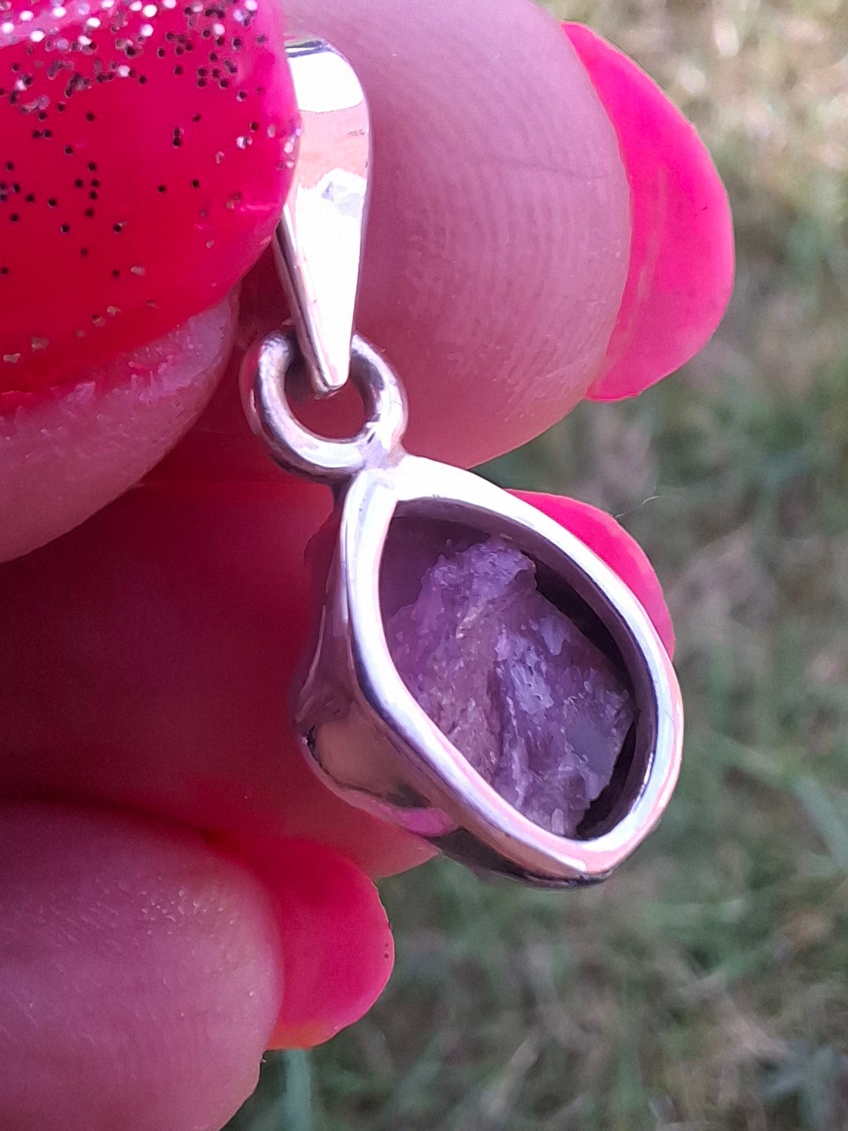 Pink Tourmaline Pendant, 925 Silver, Crystal (Ref: PT73)