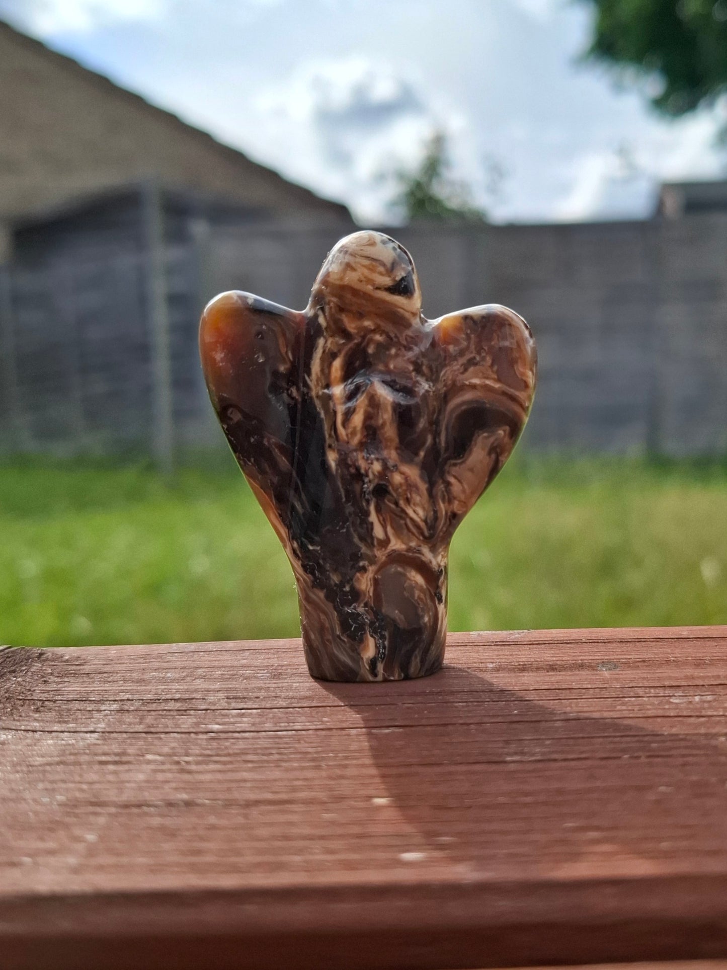 Red Amber Angel, 15.65g, Carving, Fossil (Ref: AA4)