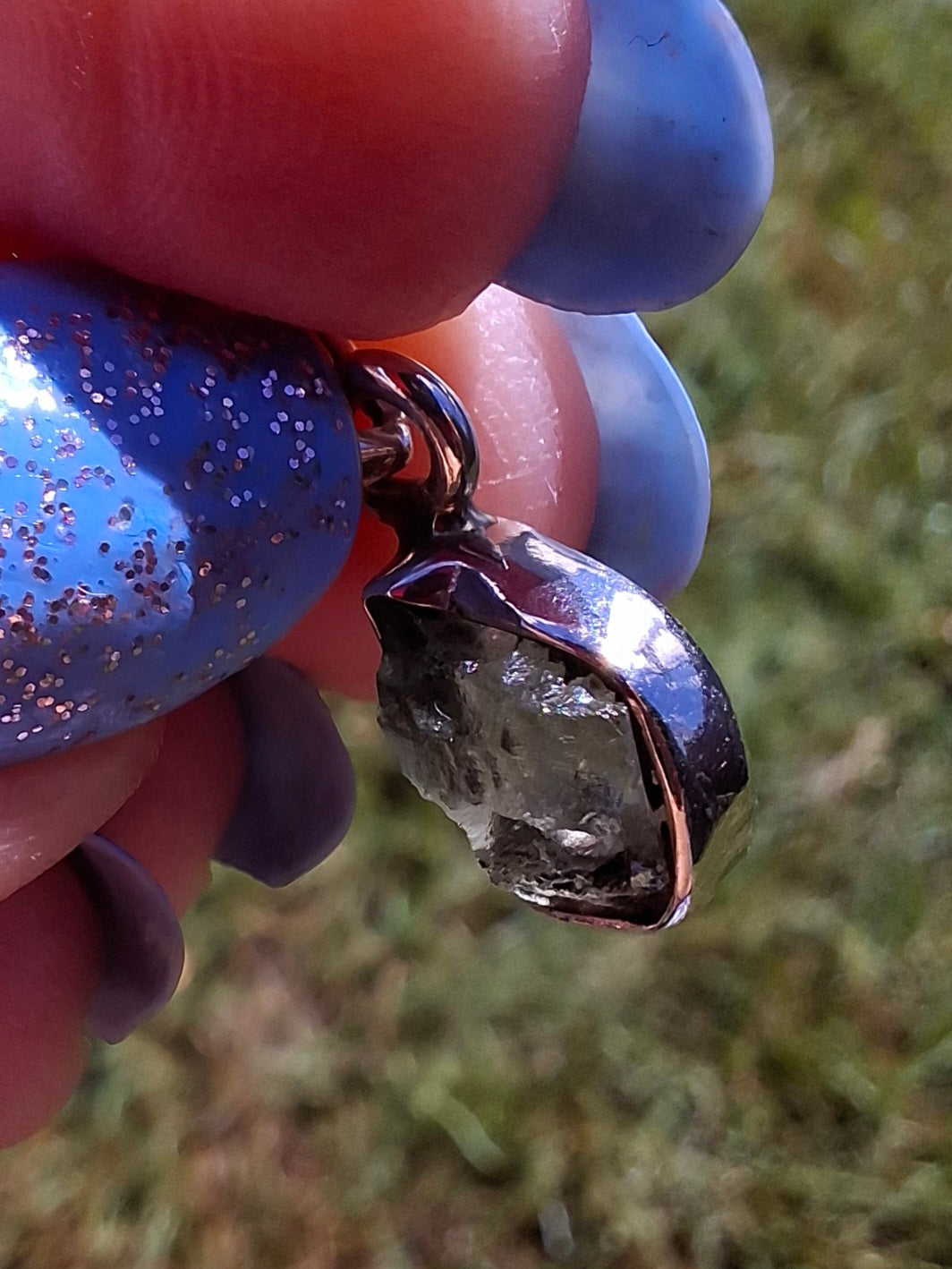 Moldavite Pendant, 925 Silver, Tektite (Ref: P72)