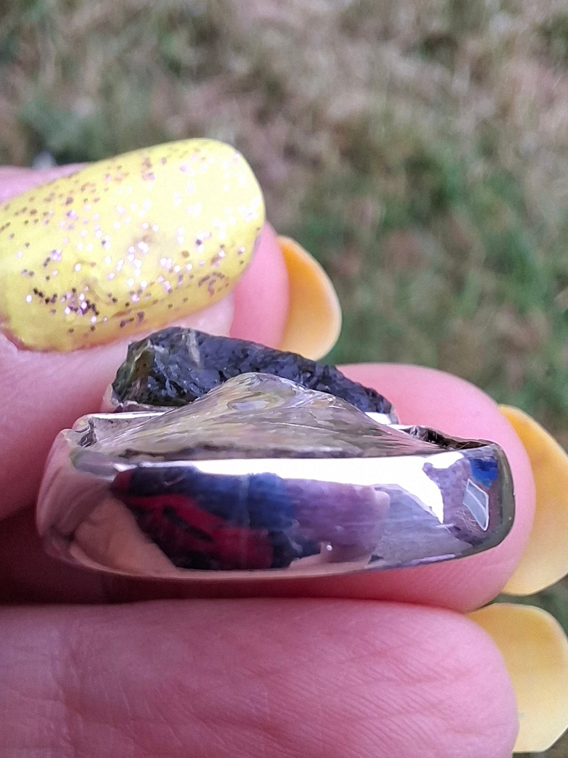 Moldavite & Libyan Desert Glass Pendant, 925 Silver, Tektite (Ref: MLP14)