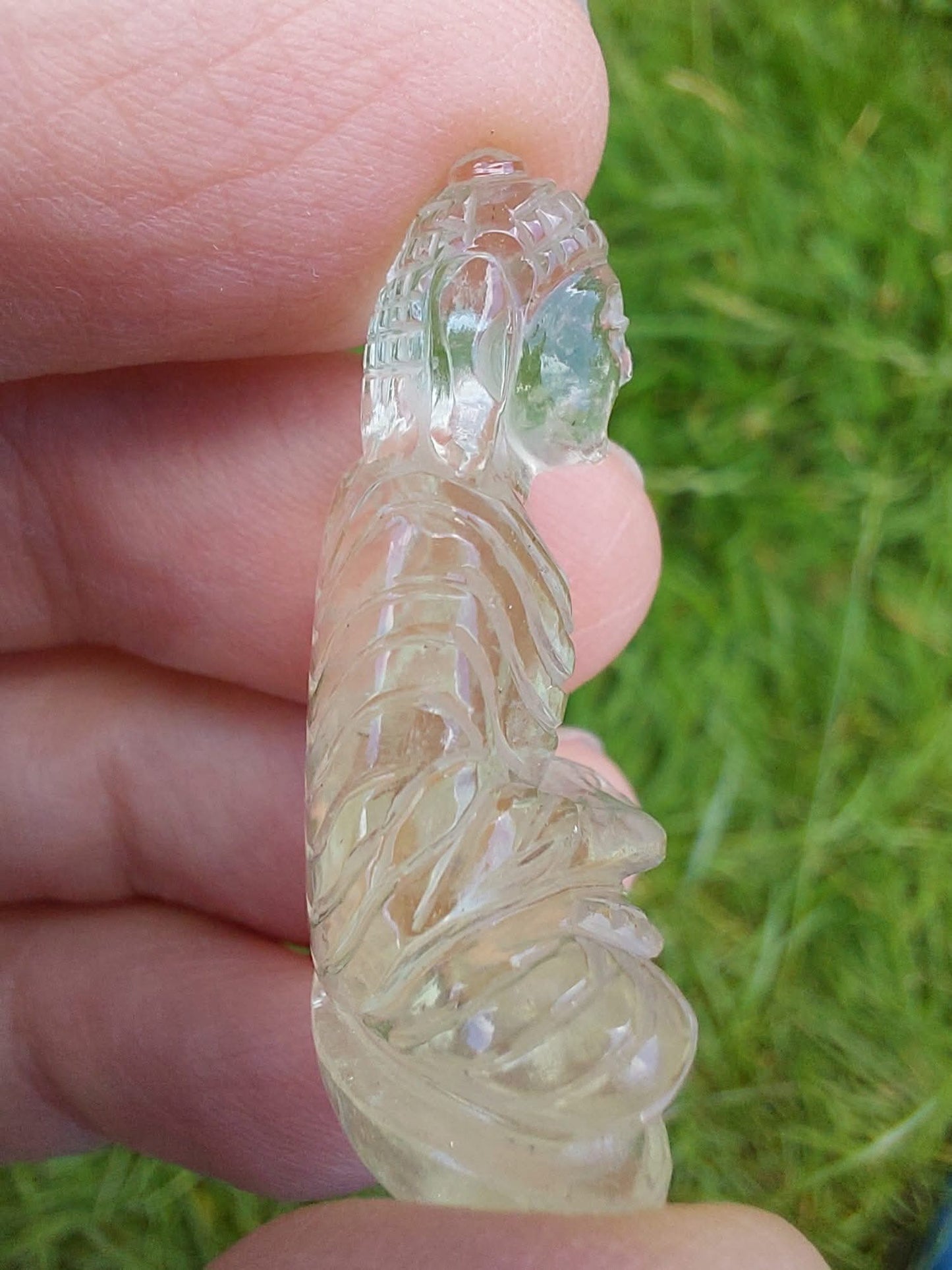 Libyan Desert Glass BUDDHA Carving, 7.56g, Tektite (Ref: LDG B0)