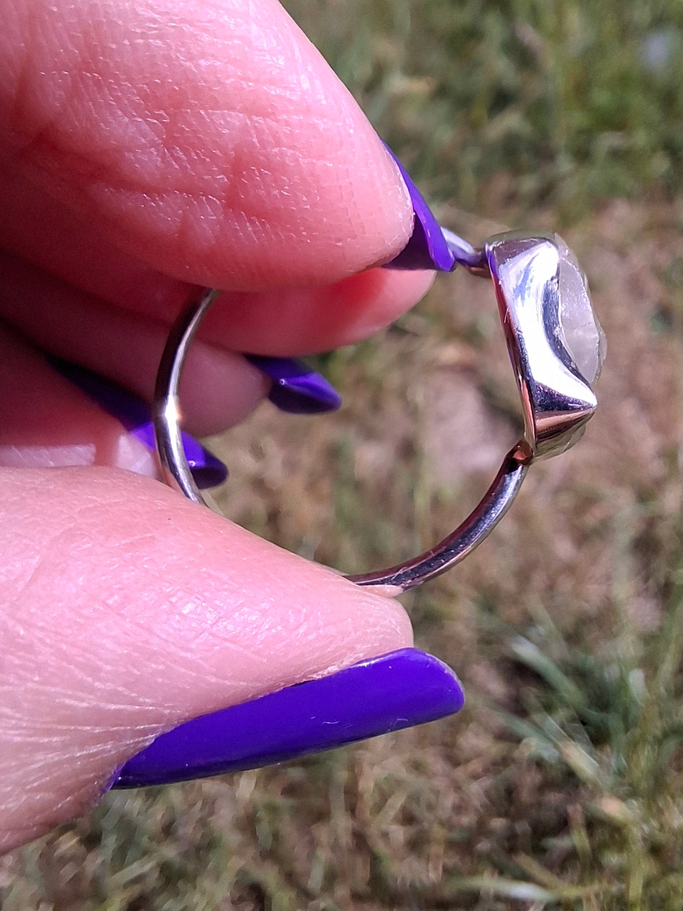 Libyan Desert Glass Ring, size large P, 925 Silver, Tektite (Ref: LR29)