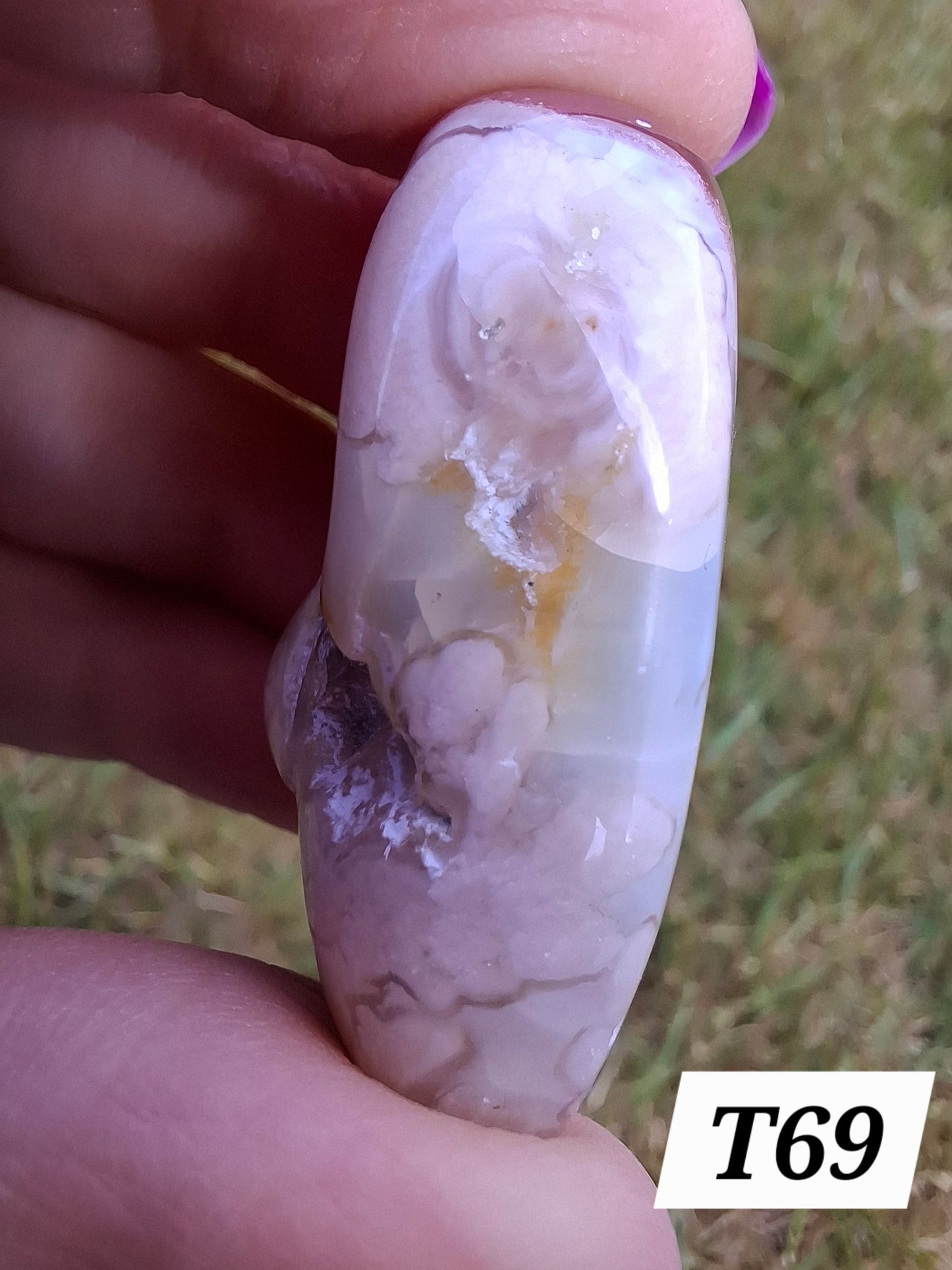 Flower Agate, Tumble Stone, Crystal (Ref: T69)