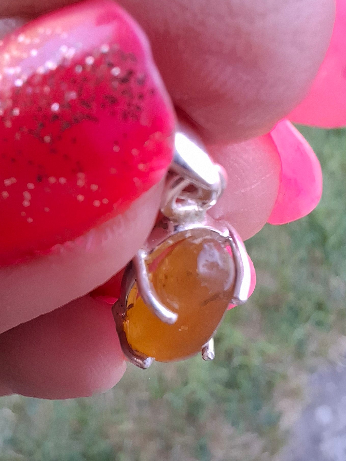 Baltic Amber Pendant, 925 Silver, Fossil (Ref: AP24)
