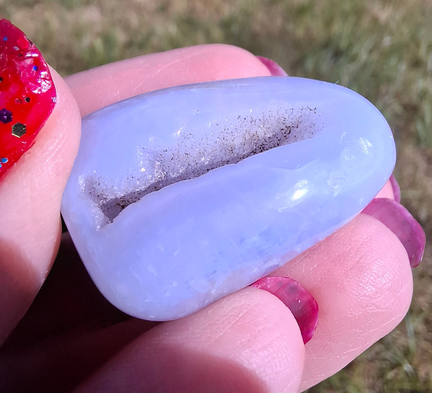 Blue Lace Agate, Tumble Stone, Crystal (Ref: T138)