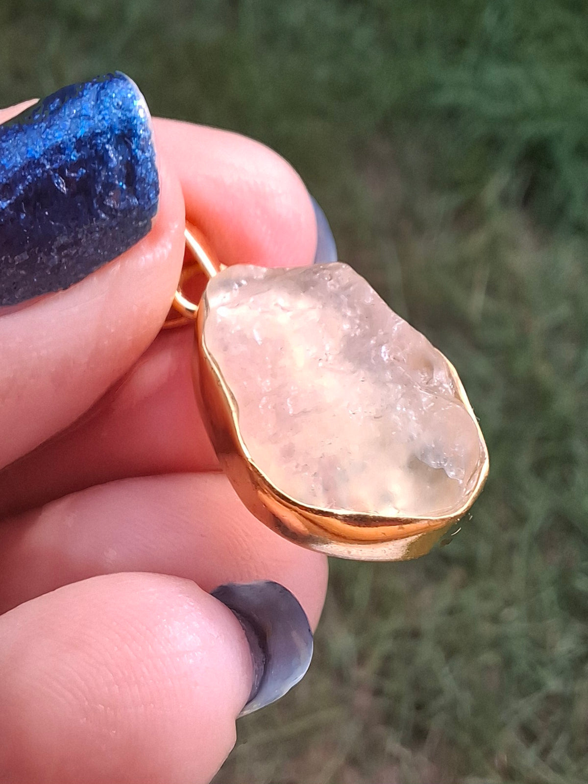 Libyan Desert Glass Pendant, 14K GOLD Plated, Tektite (Ref: LP124)