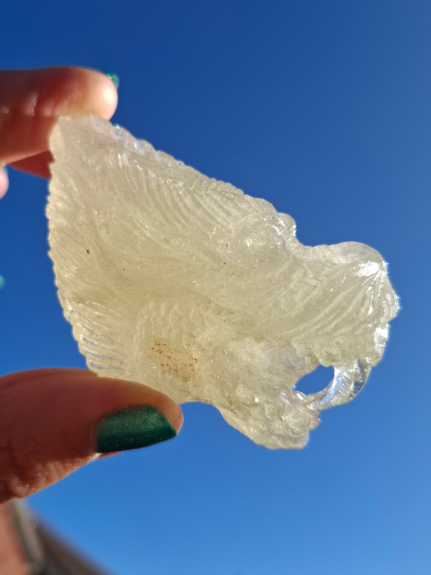 Libyan Desert Glass DRAGON HEAD Carving, 75.84g, Tektite (Ref: Dragon1)