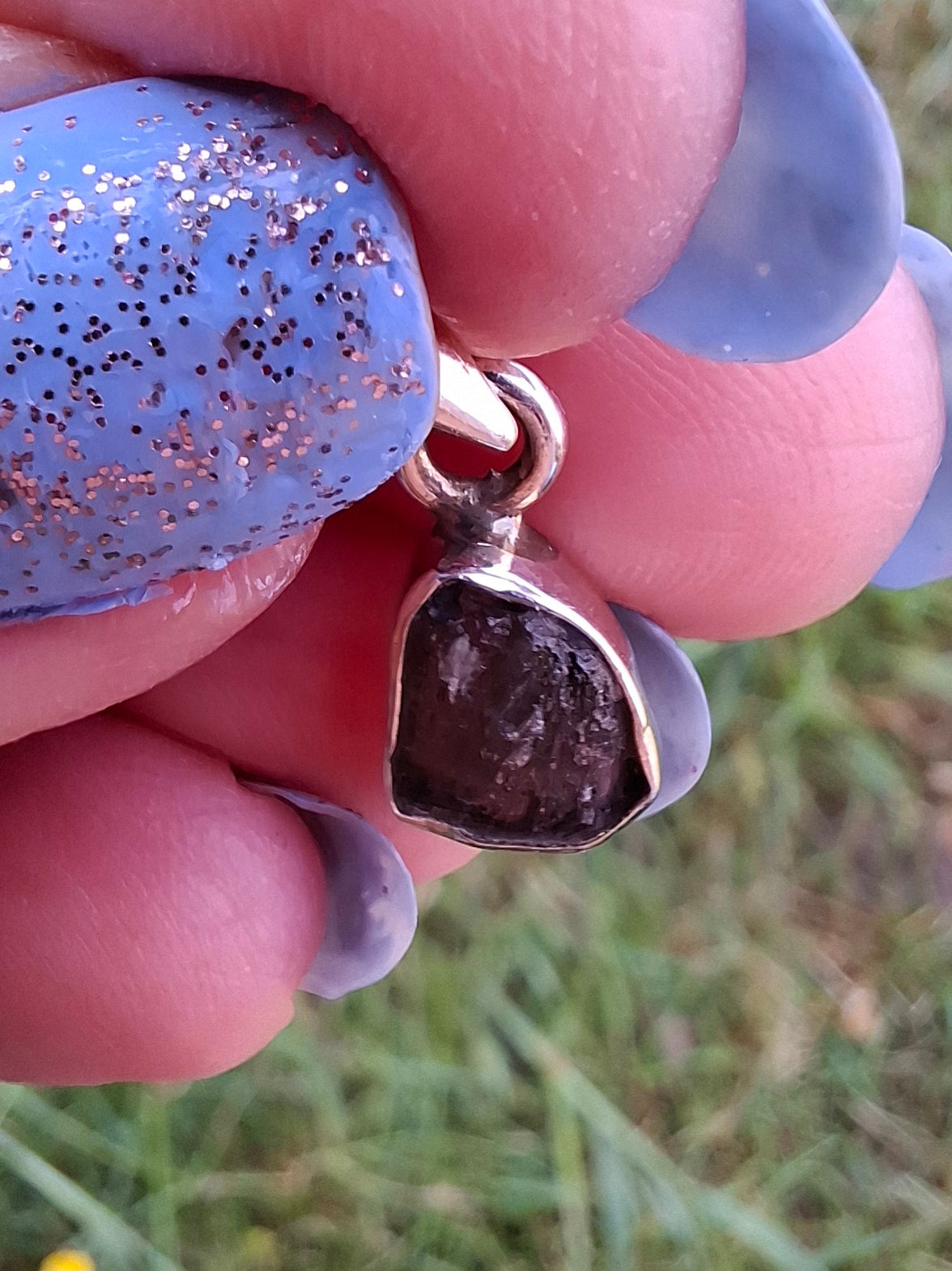 Moldavite Pendant, 925 Silver, Tektite (Ref: P40)