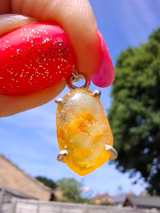 Baltic Amber Pendant, 925 Silver, Fossil (Ref: AP23)