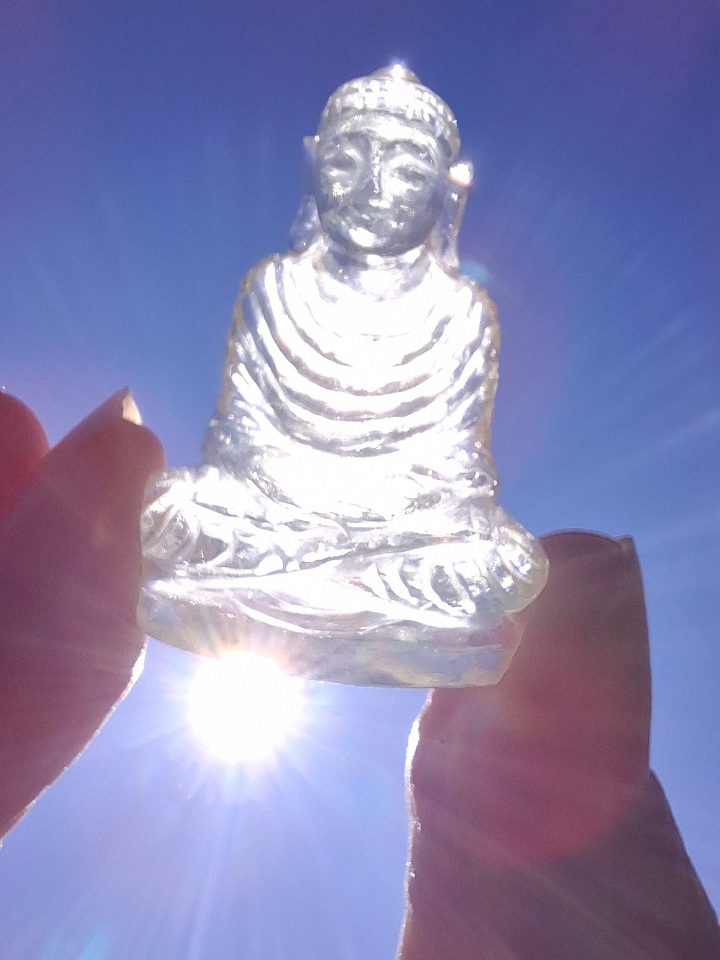 Libyan Desert Glass BUDDHA Carving, 7.56g, Tektite (Ref: LDG B0)